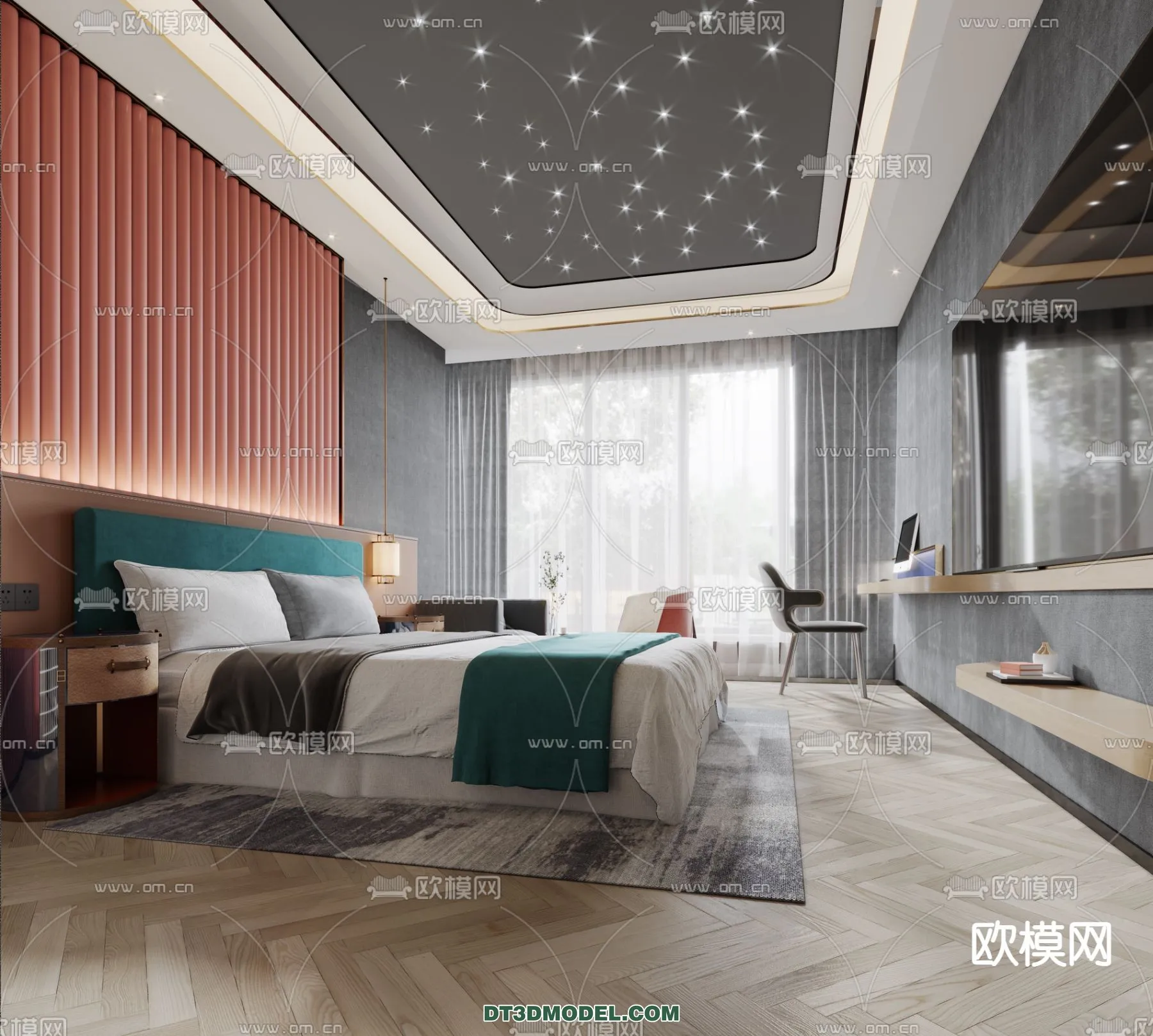 Bedroom For Hotel – 3D Scene – Interior Design – 018