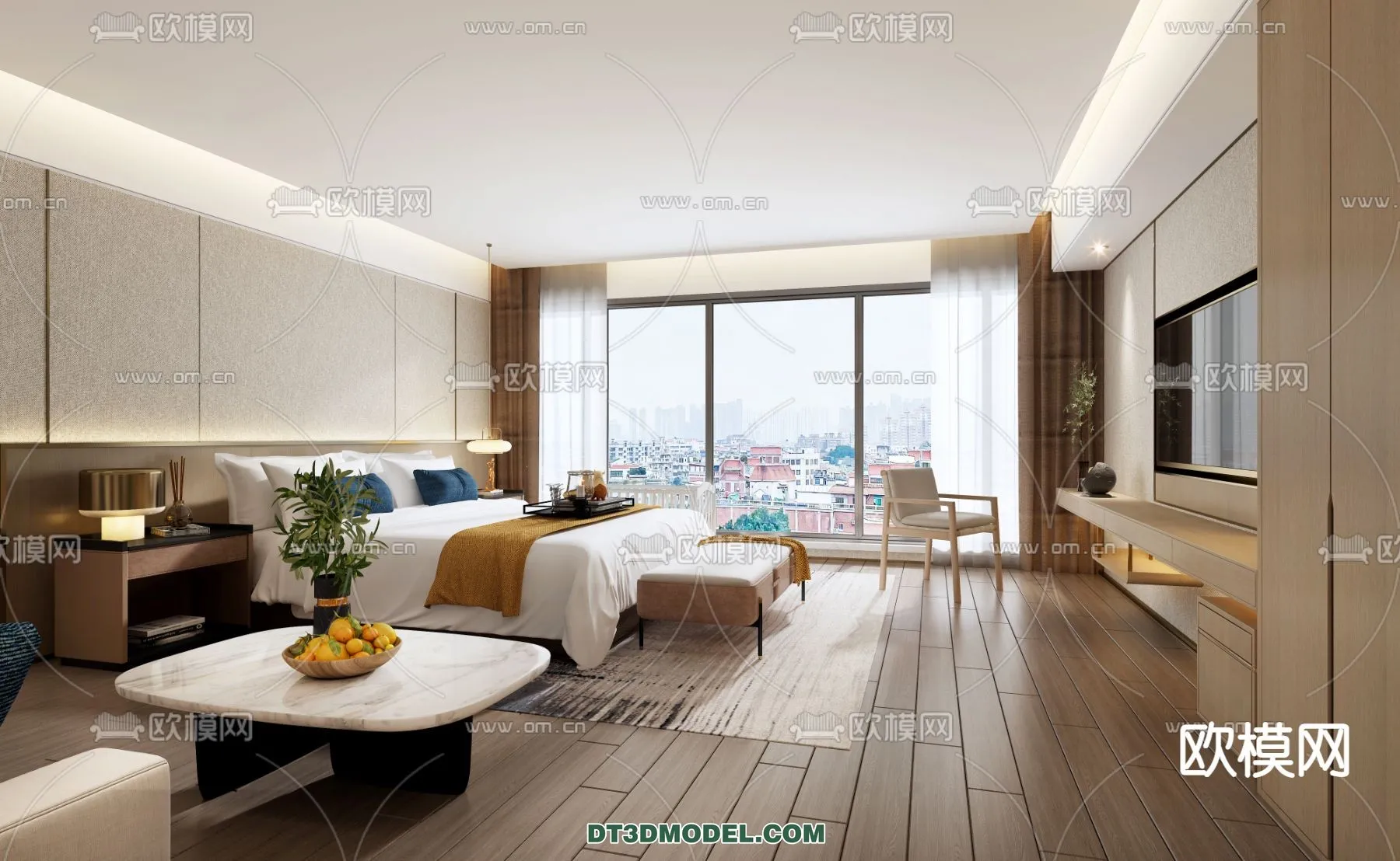 Bedroom For Hotel – 3D Scene – Interior Design – 022