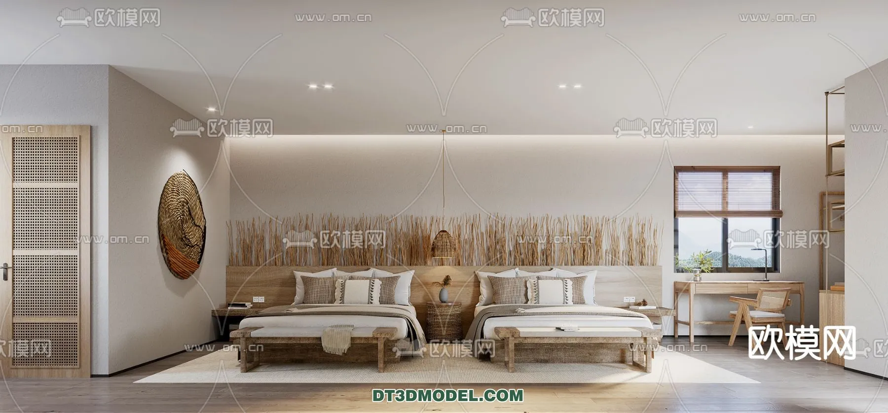 Bedroom For Hotel – 3D Scene – Interior Design – 024