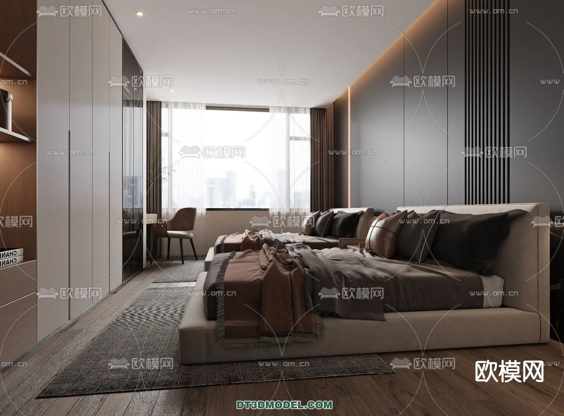 Bedroom For Hotel – 3D Scene – Interior Design – 026