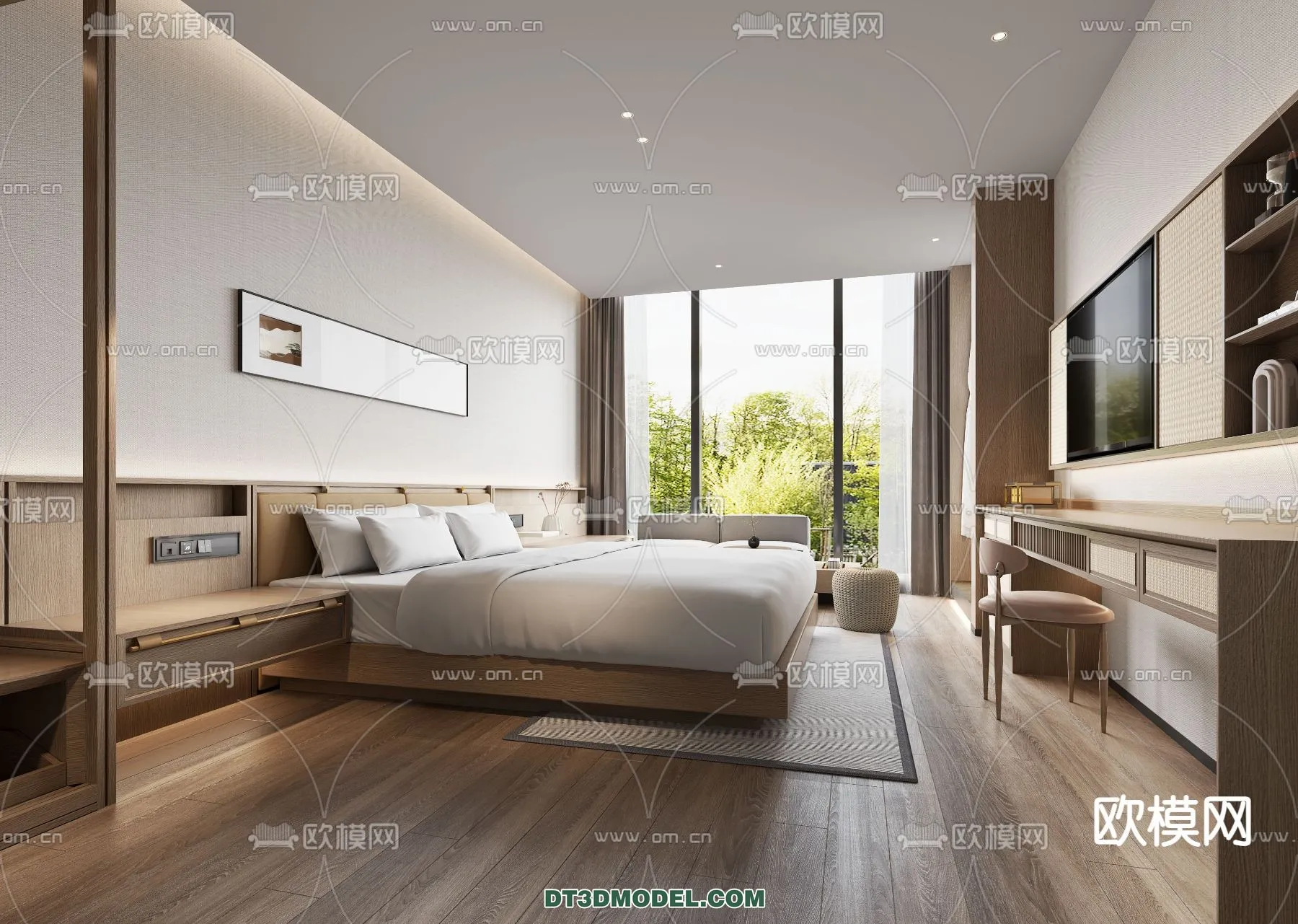 Bedroom For Hotel – 3D Scene – Interior Design – 028