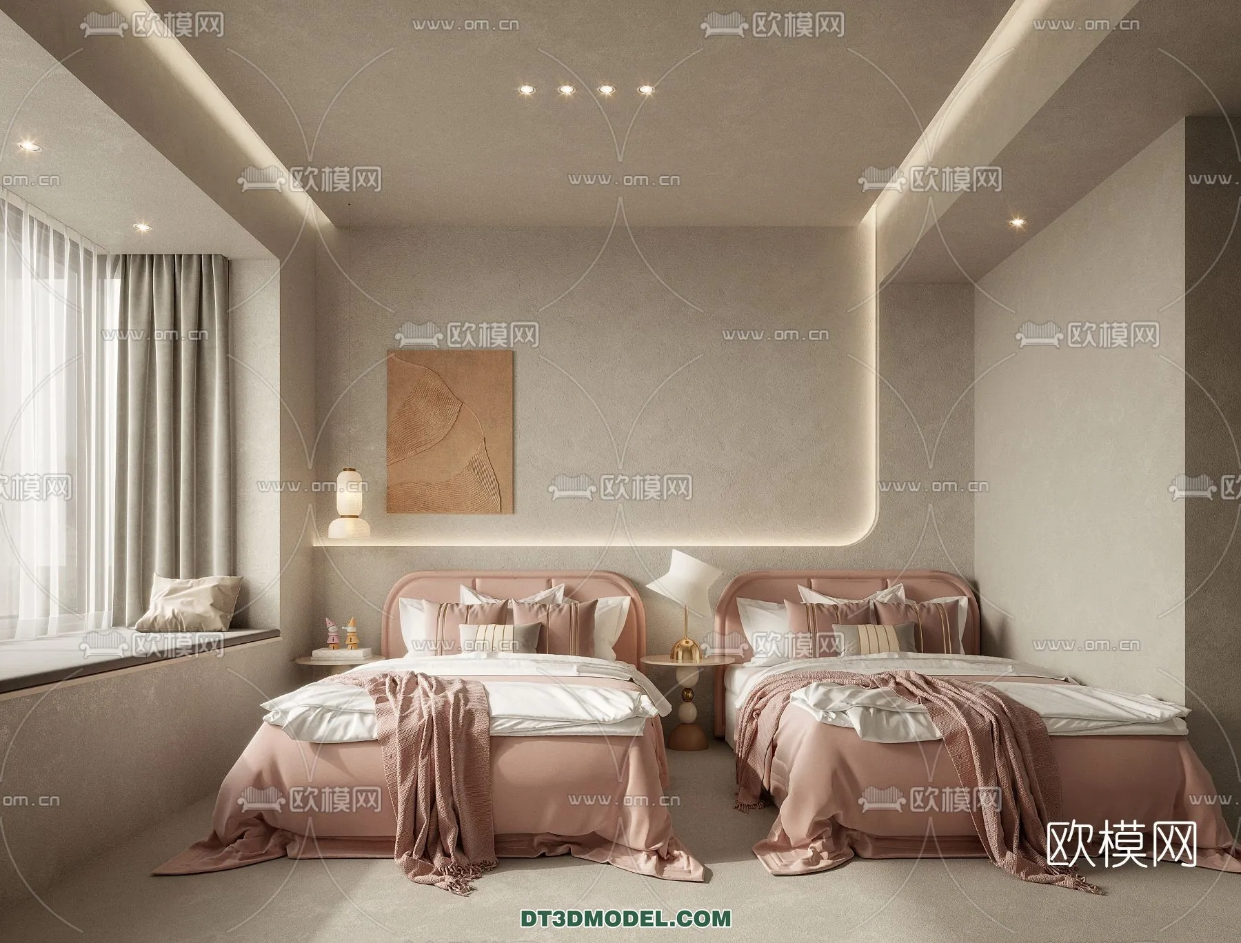 Bedroom For Hotel – 3D Scene – Interior Design – 030