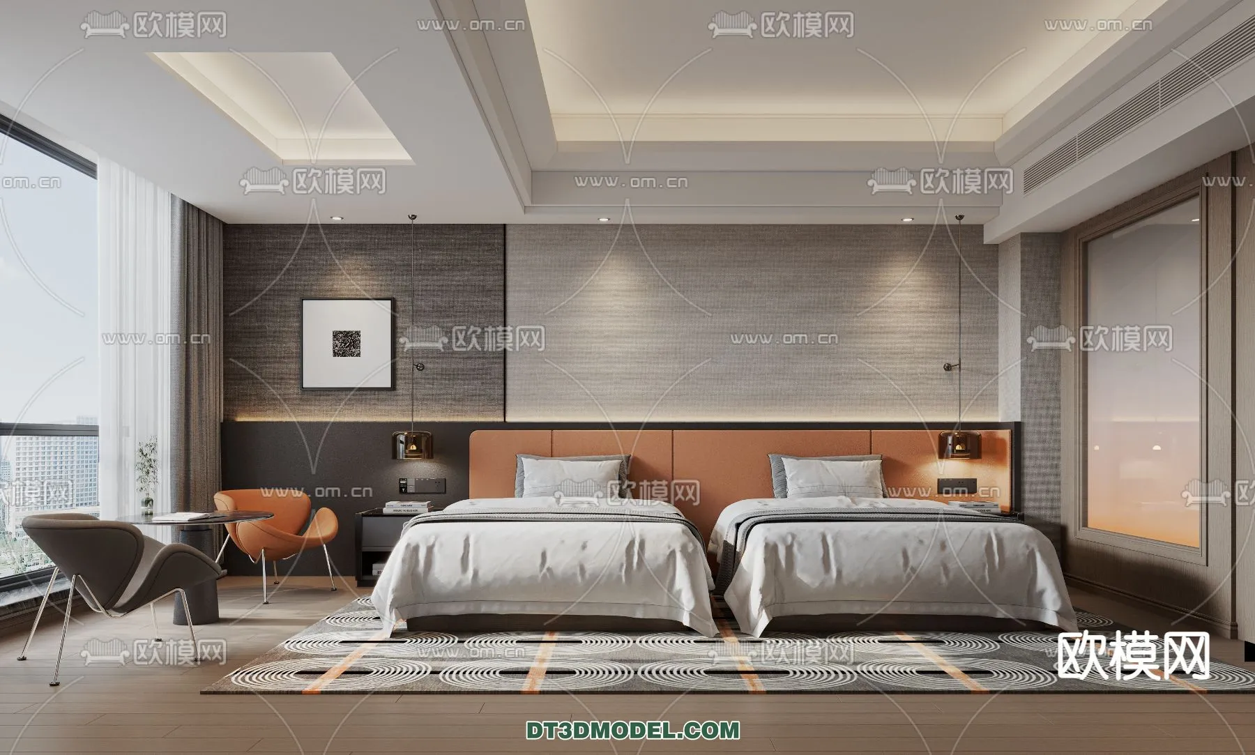 Bedroom For Hotel – 3D Scene – Interior Design – 031