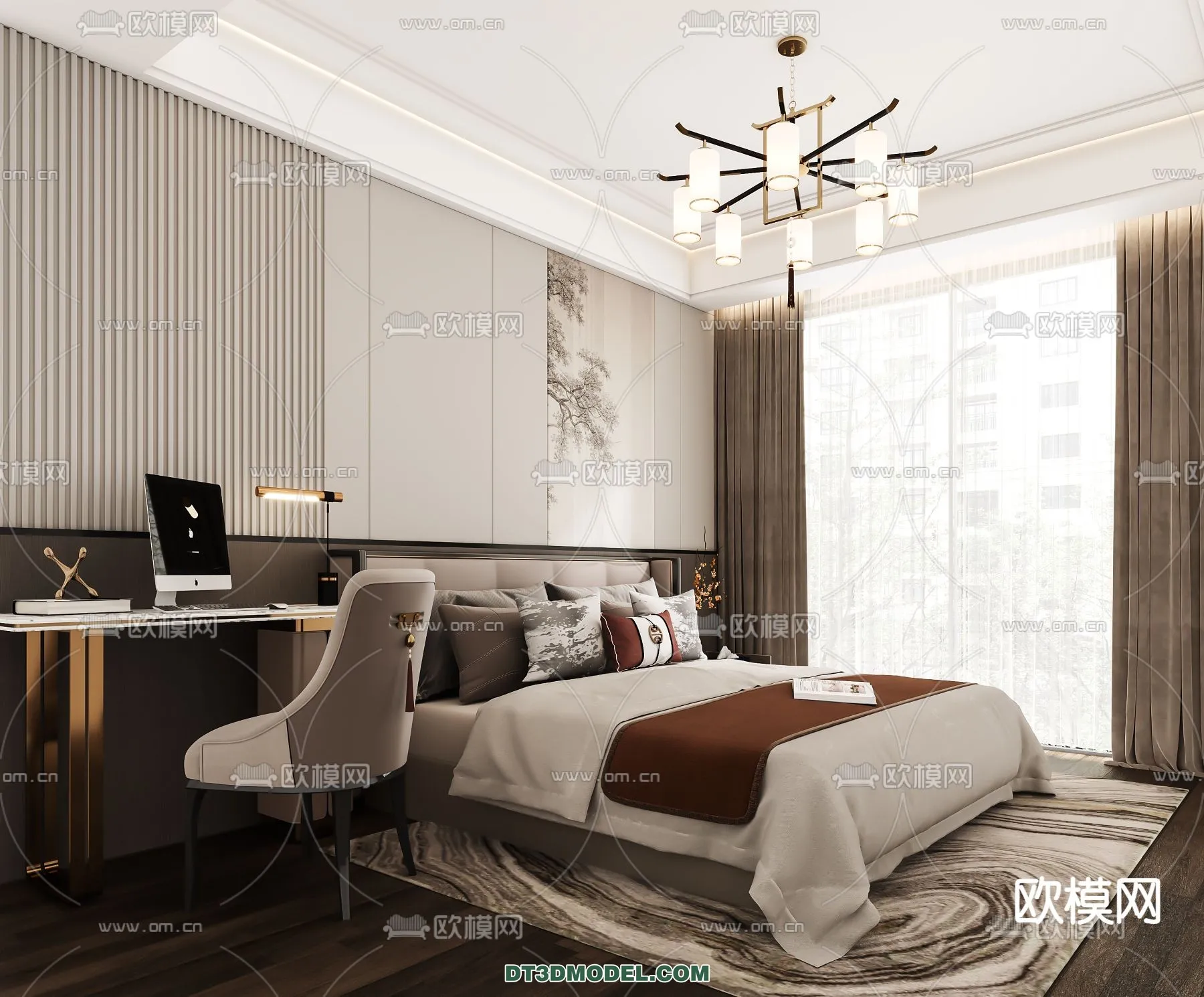 Bedroom For Hotel – 3D Scene – Interior Design – 035