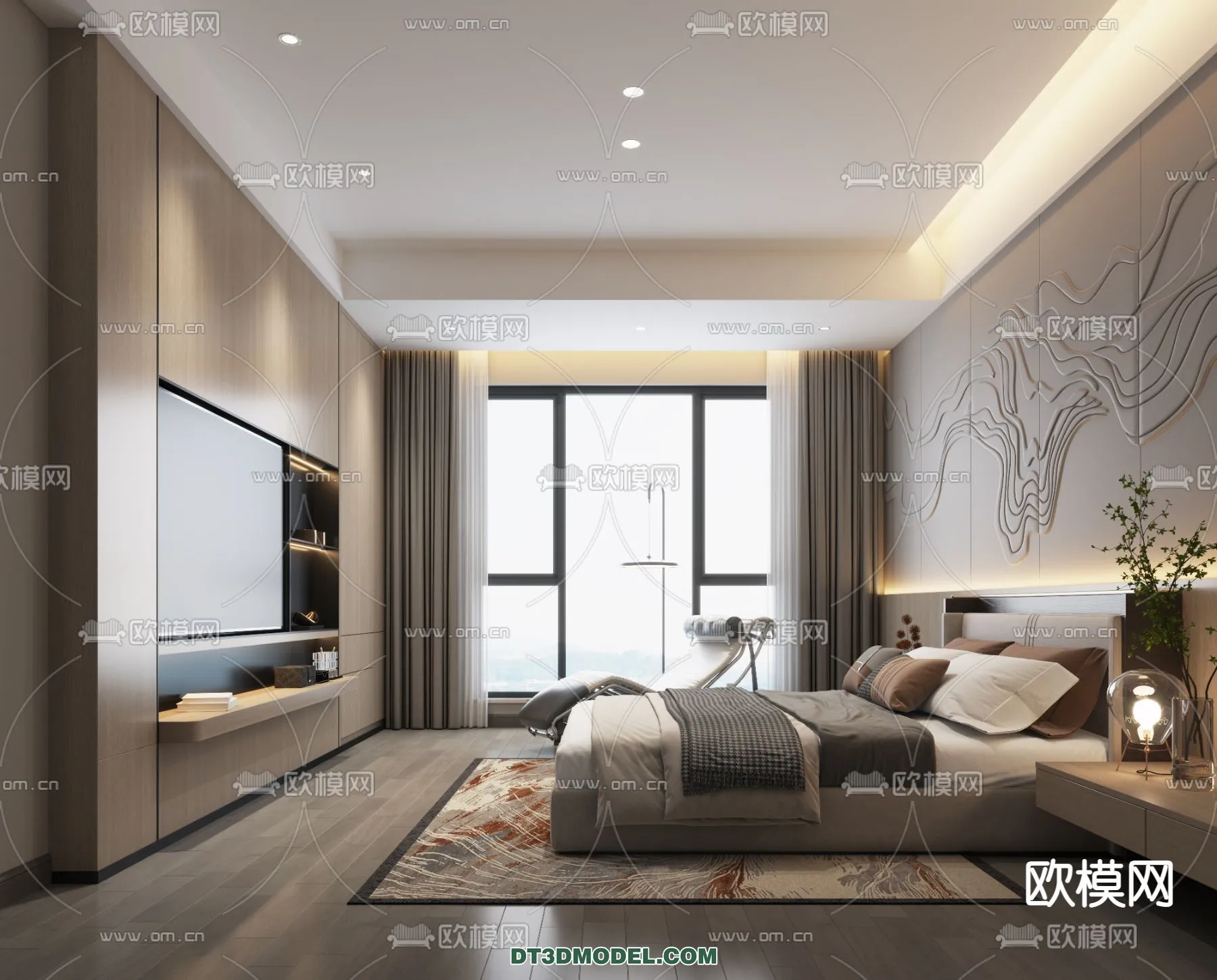 Bedroom For Hotel – 3D Scene – Interior Design – 036