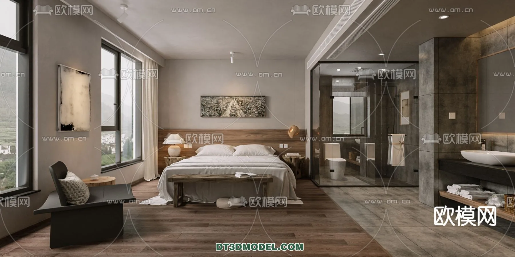 Bedroom For Hotel – 3D Scene – Interior Design – 037