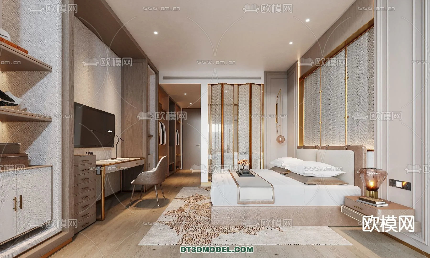 Bedroom For Hotel – 3D Scene – Interior Design – 038