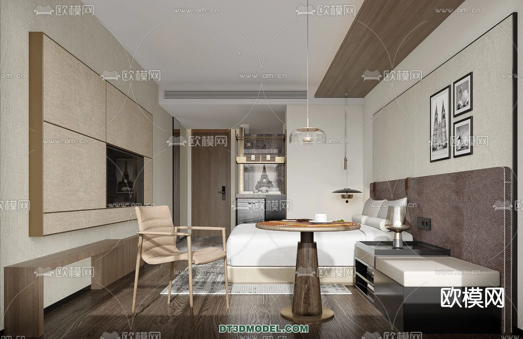 Bedroom For Hotel – 3D Scene – Interior Design – 046