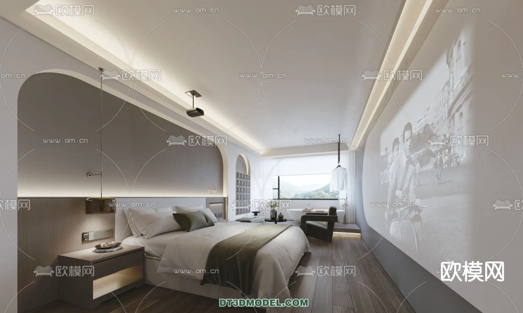 Bedroom For Hotel – 3D Scene – Interior Design – 051