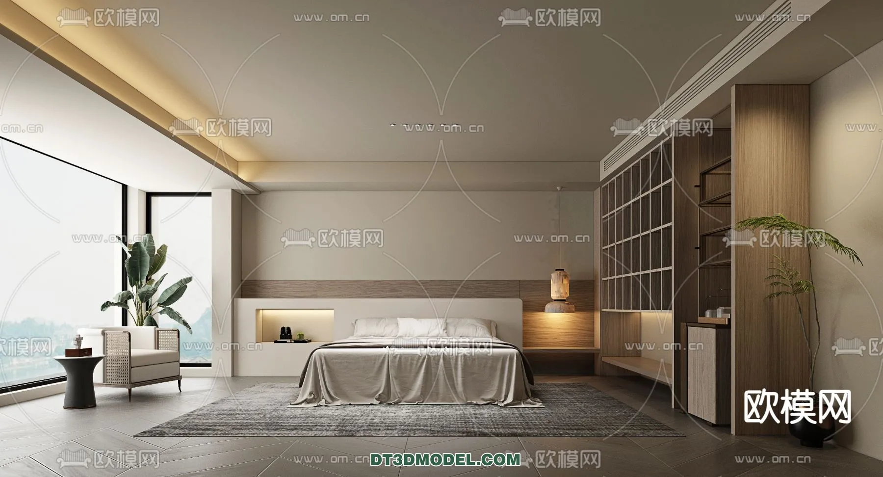 Bedroom For Hotel – 3D Scene – Interior Design – 054