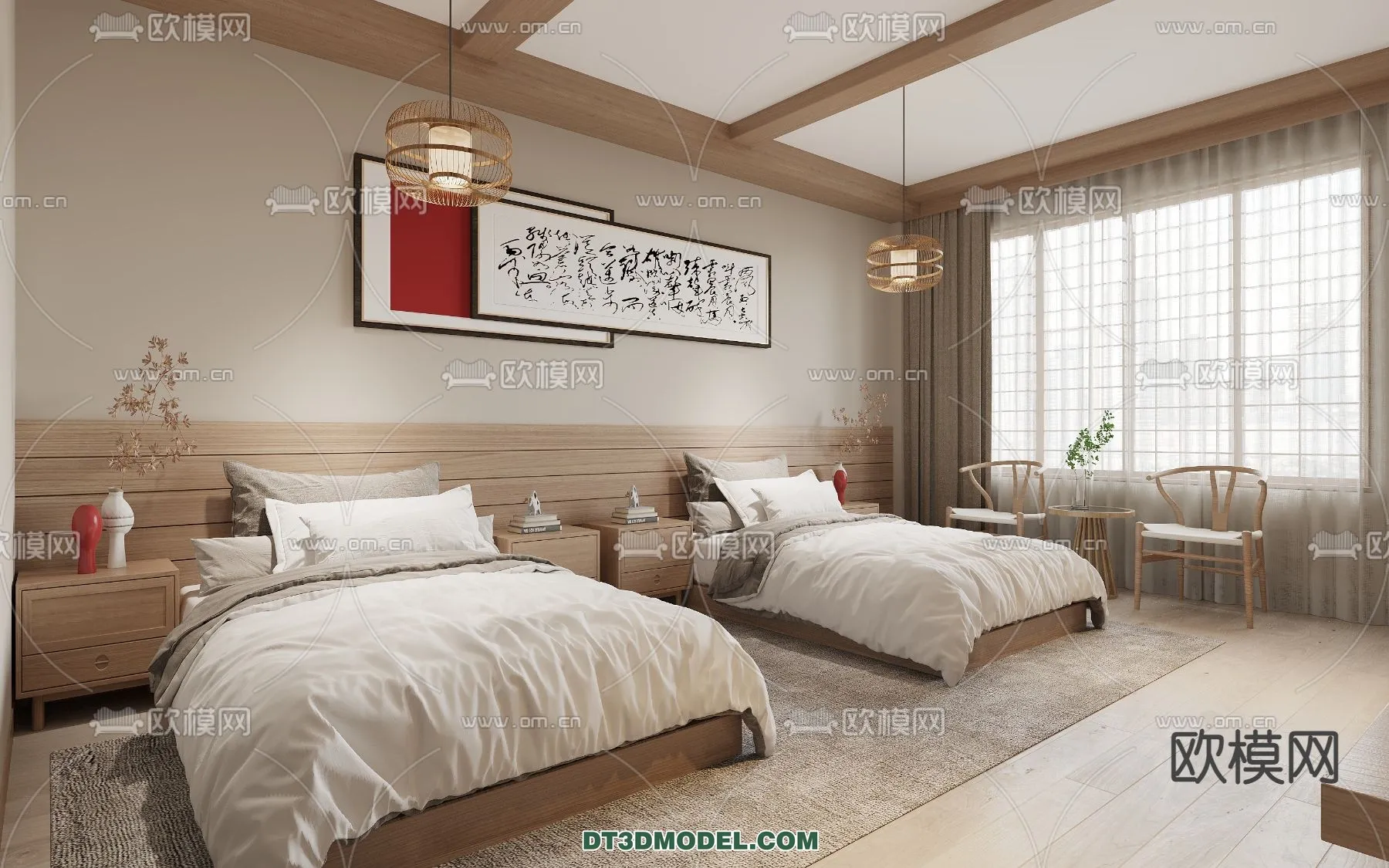 Bedroom For Hotel – 3D Scene – Interior Design – 056