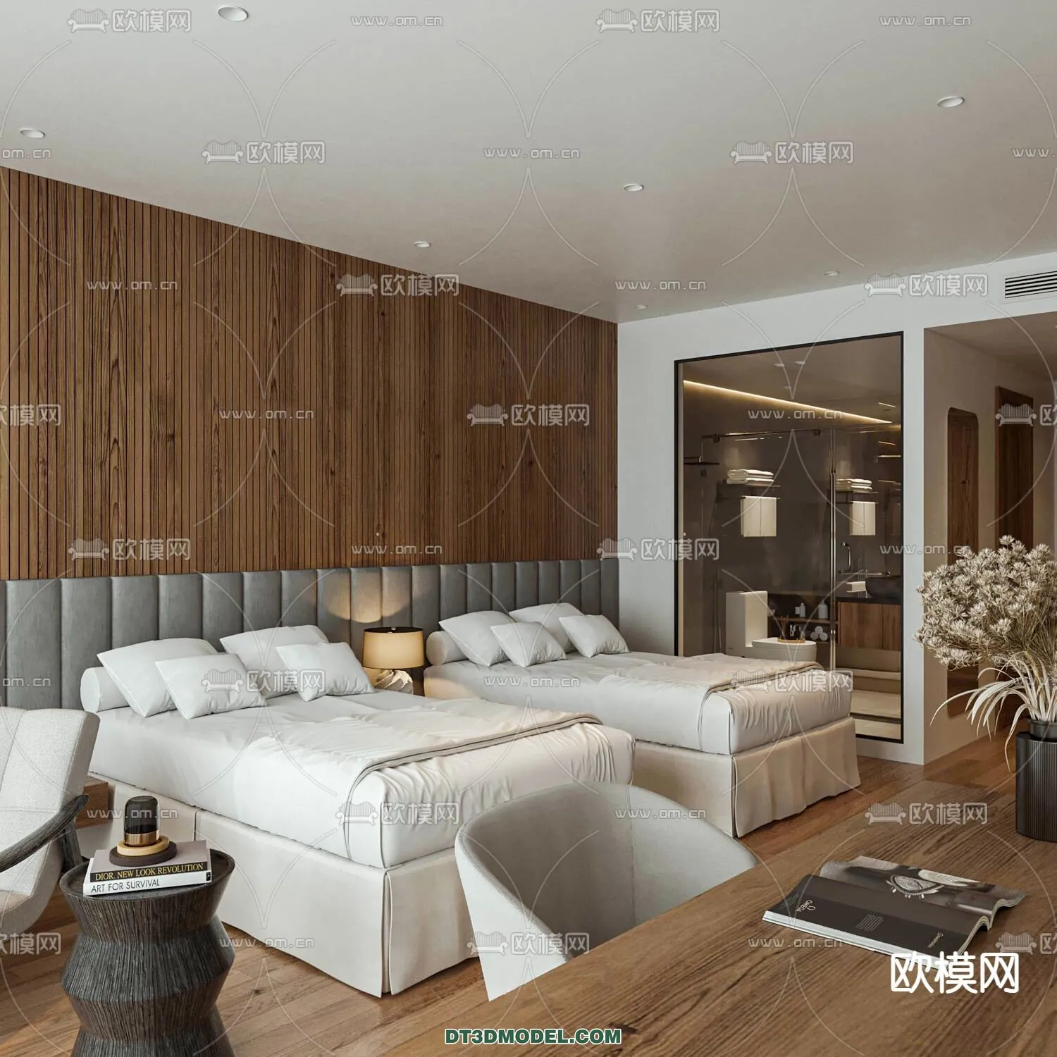 Bedroom For Hotel – 3D Scene – Interior Design – 061