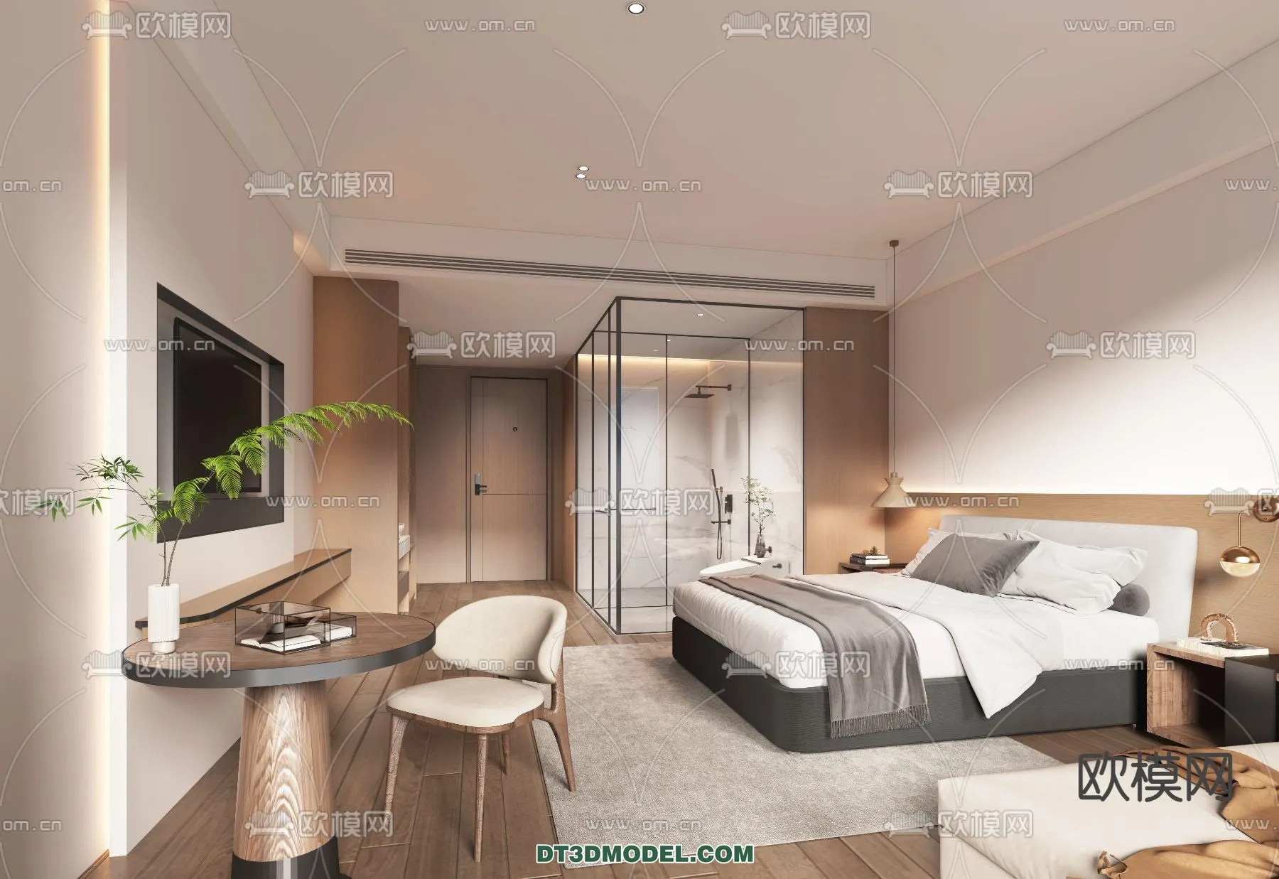 Bedroom For Hotel – 3D Scene – Interior Design – 067