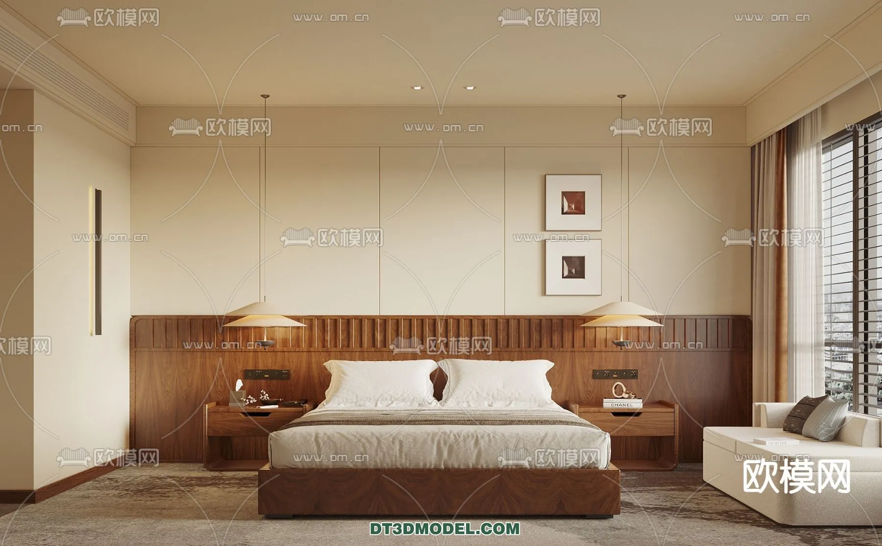 Bedroom For Hotel – 3D Scene – Interior Design – 069