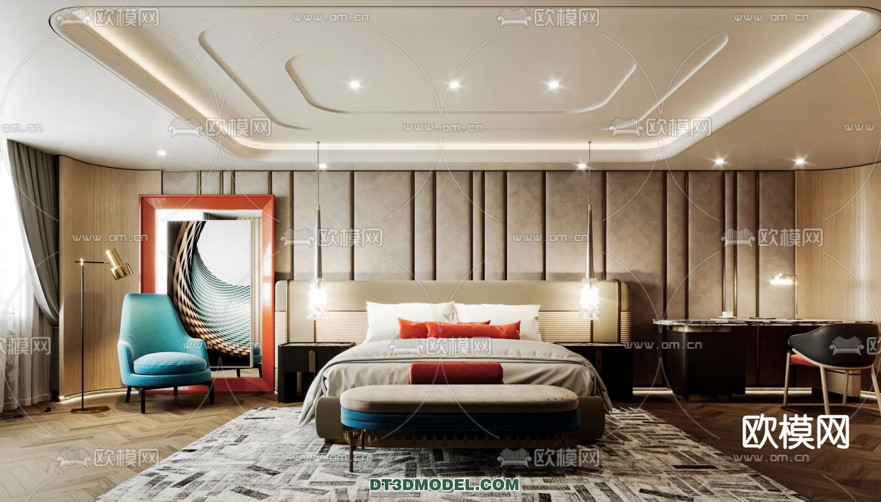 Bedroom For Hotel – 3D Scene – Interior Design – 070