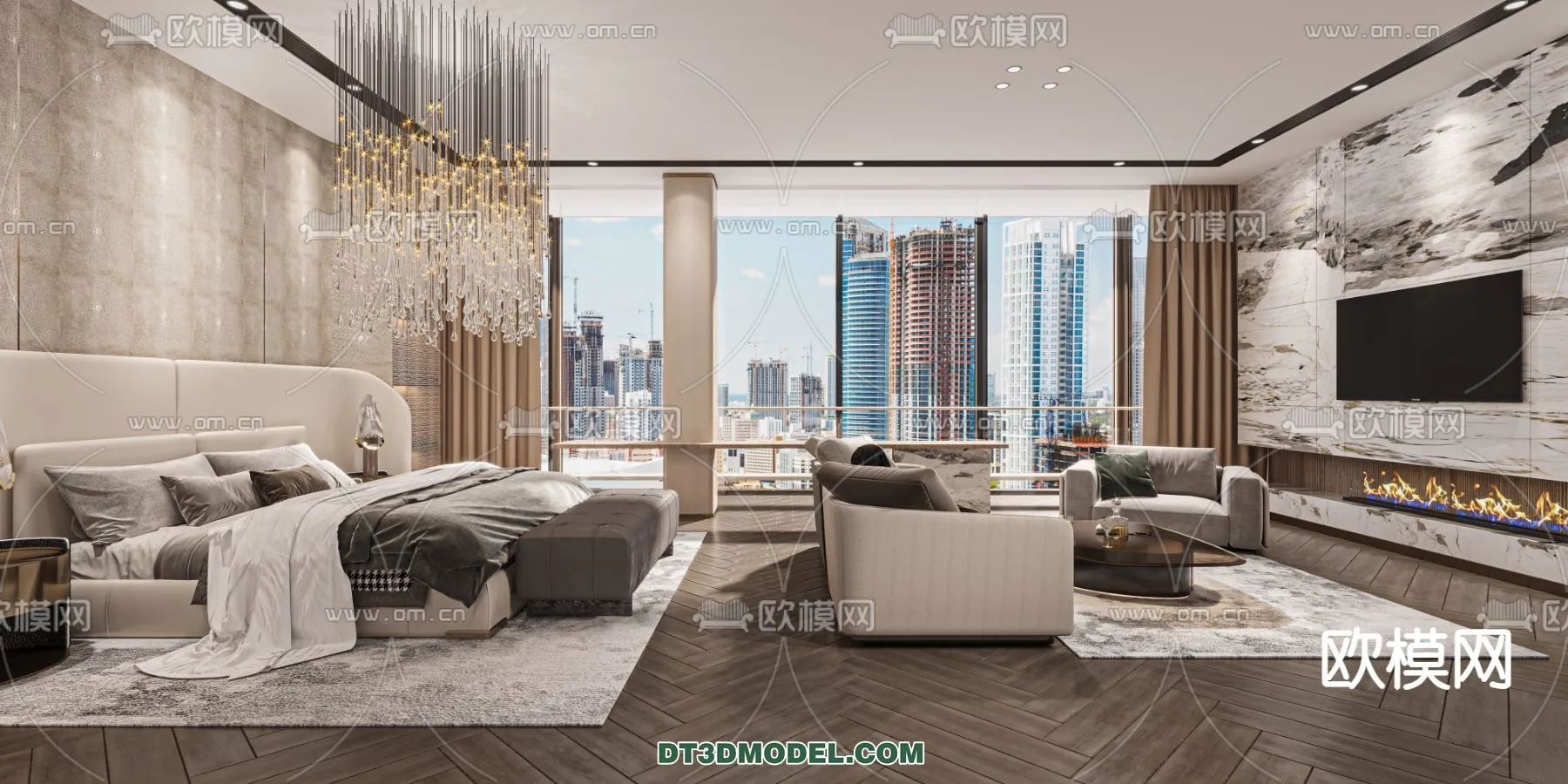 Bedroom For Hotel – 3D Scene – Interior Design – 071