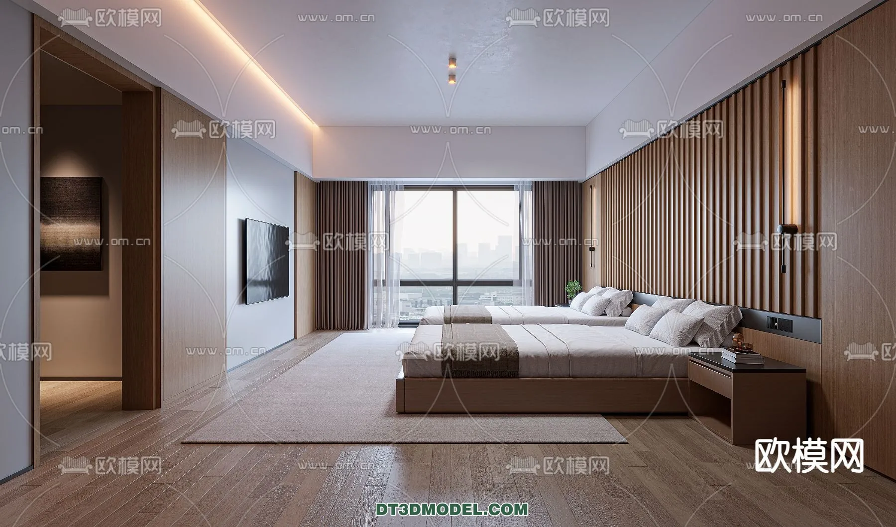 Bedroom For Hotel – 3D Scene – Interior Design – 073