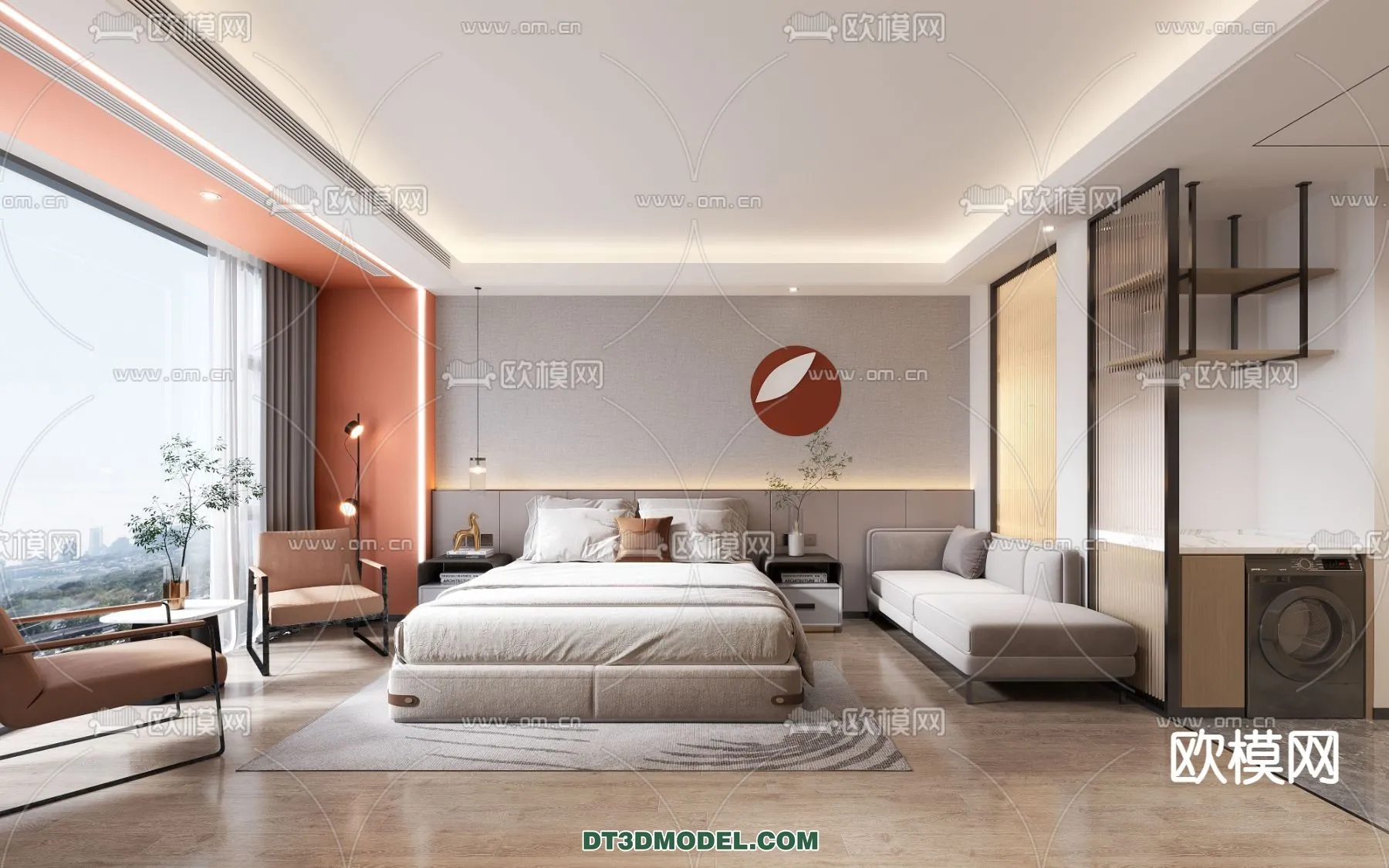 Bedroom For Hotel – 3D Scene – Interior Design – 074