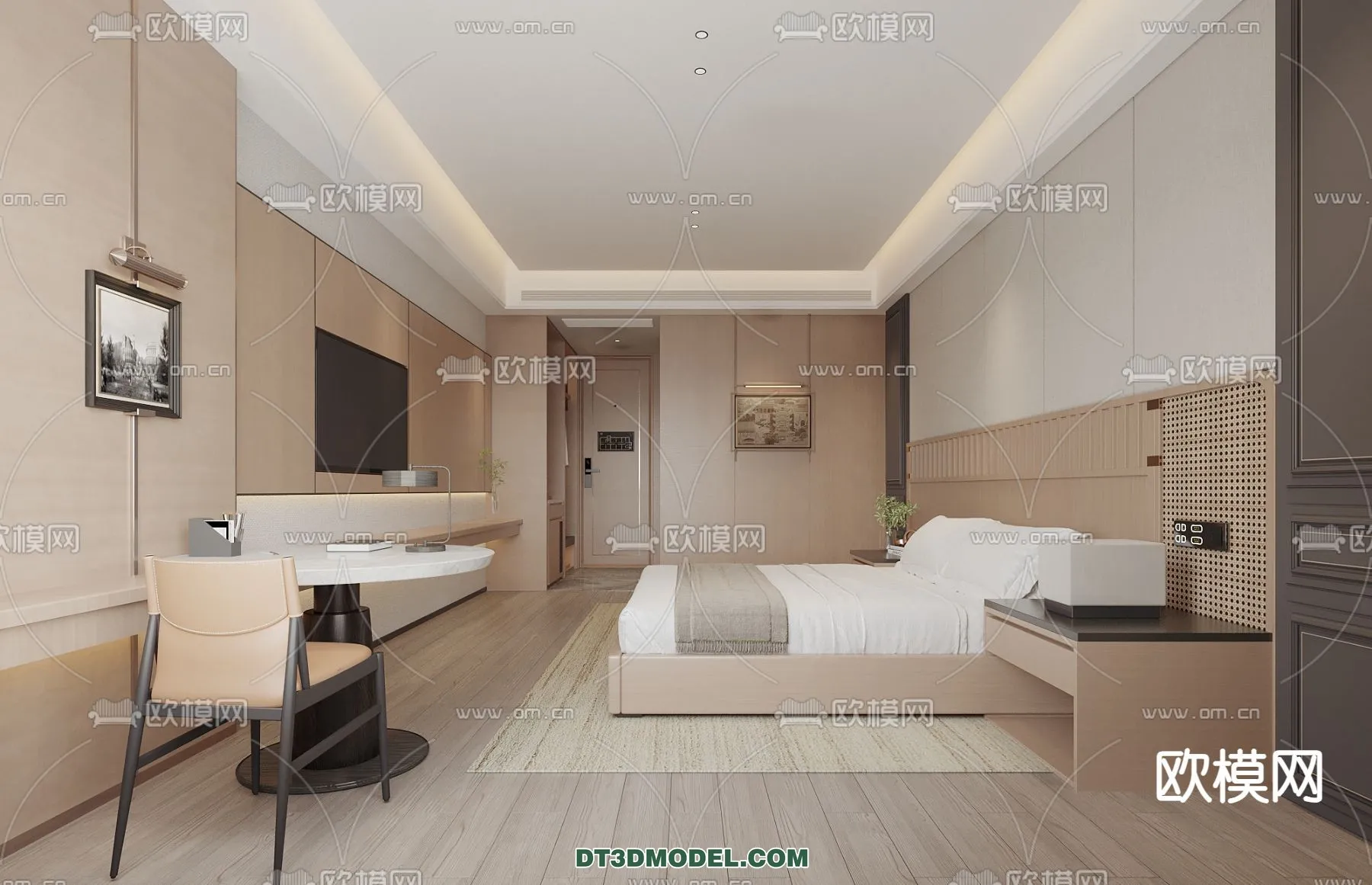 Bedroom For Hotel – 3D Scene – Interior Design – 079