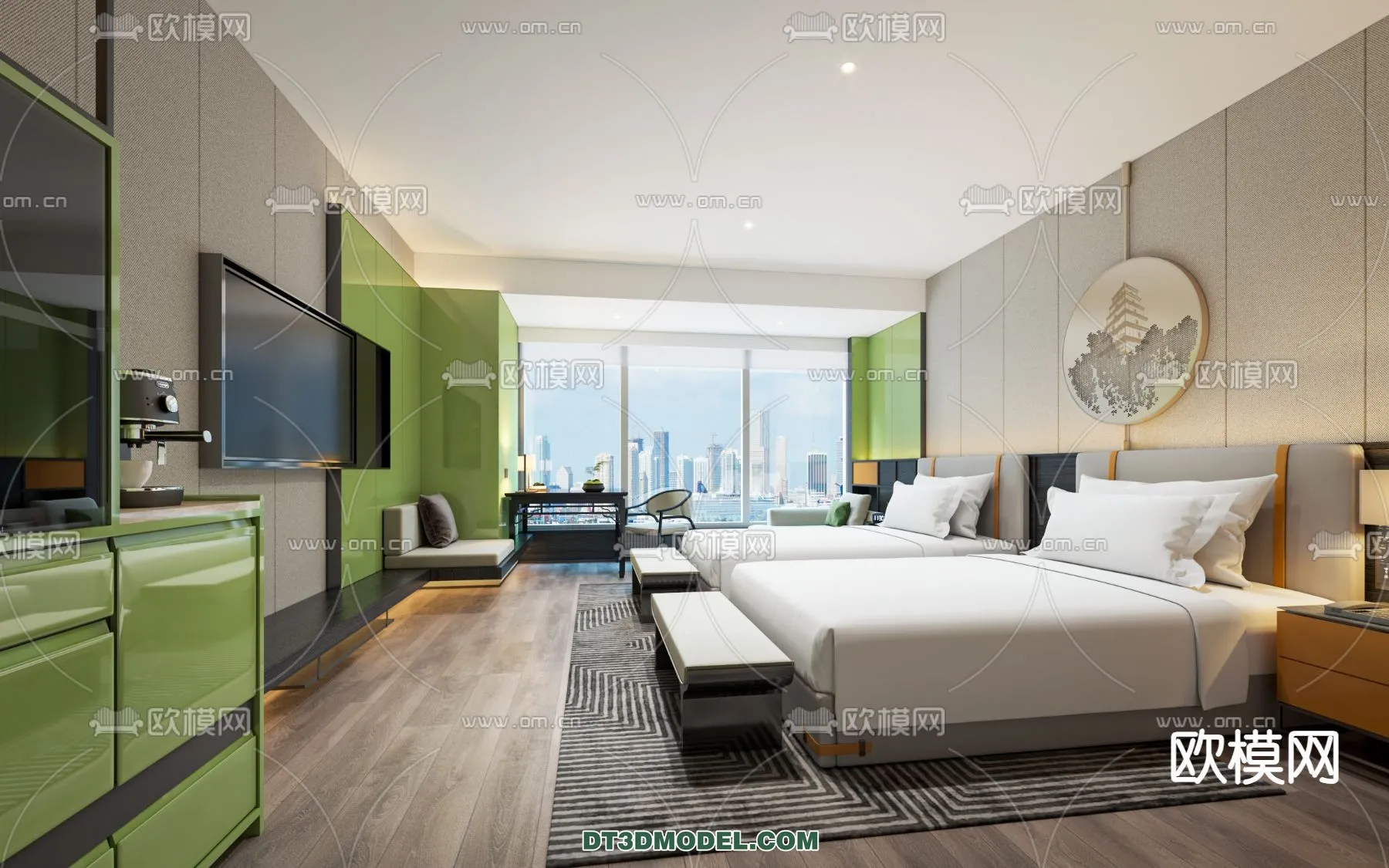 Bedroom For Hotel – 3D Scene – Interior Design – 082