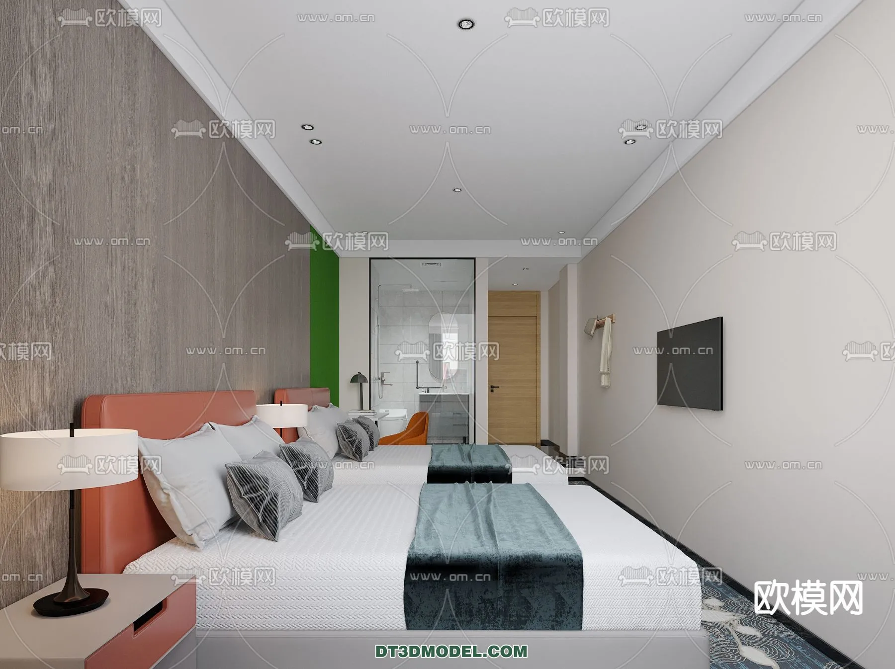 Bedroom For Hotel – 3D Scene – Interior Design – 083