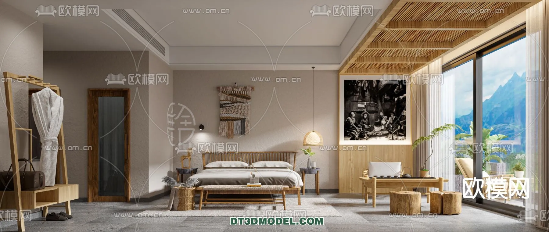 Bedroom For Hotel – 3D Scene – Interior Design – 095