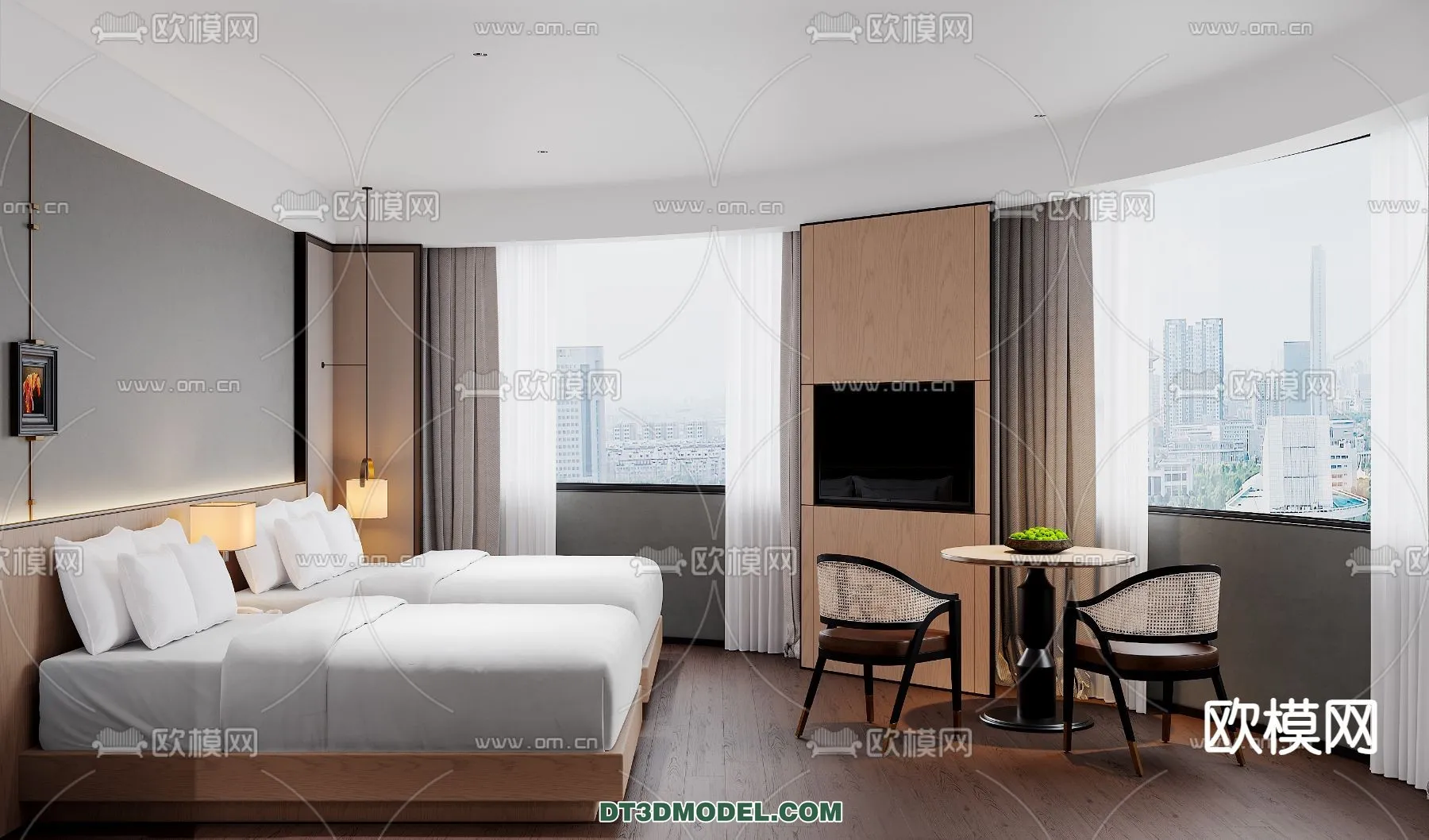 Bedroom For Hotel – 3D Scene – Interior Design – 098