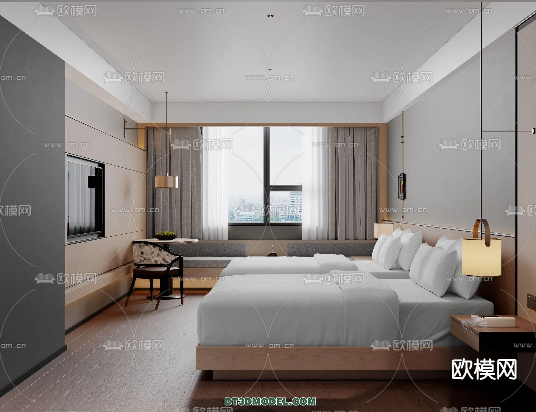 Bedroom For Hotel – 3D Scene – Interior Design – 099