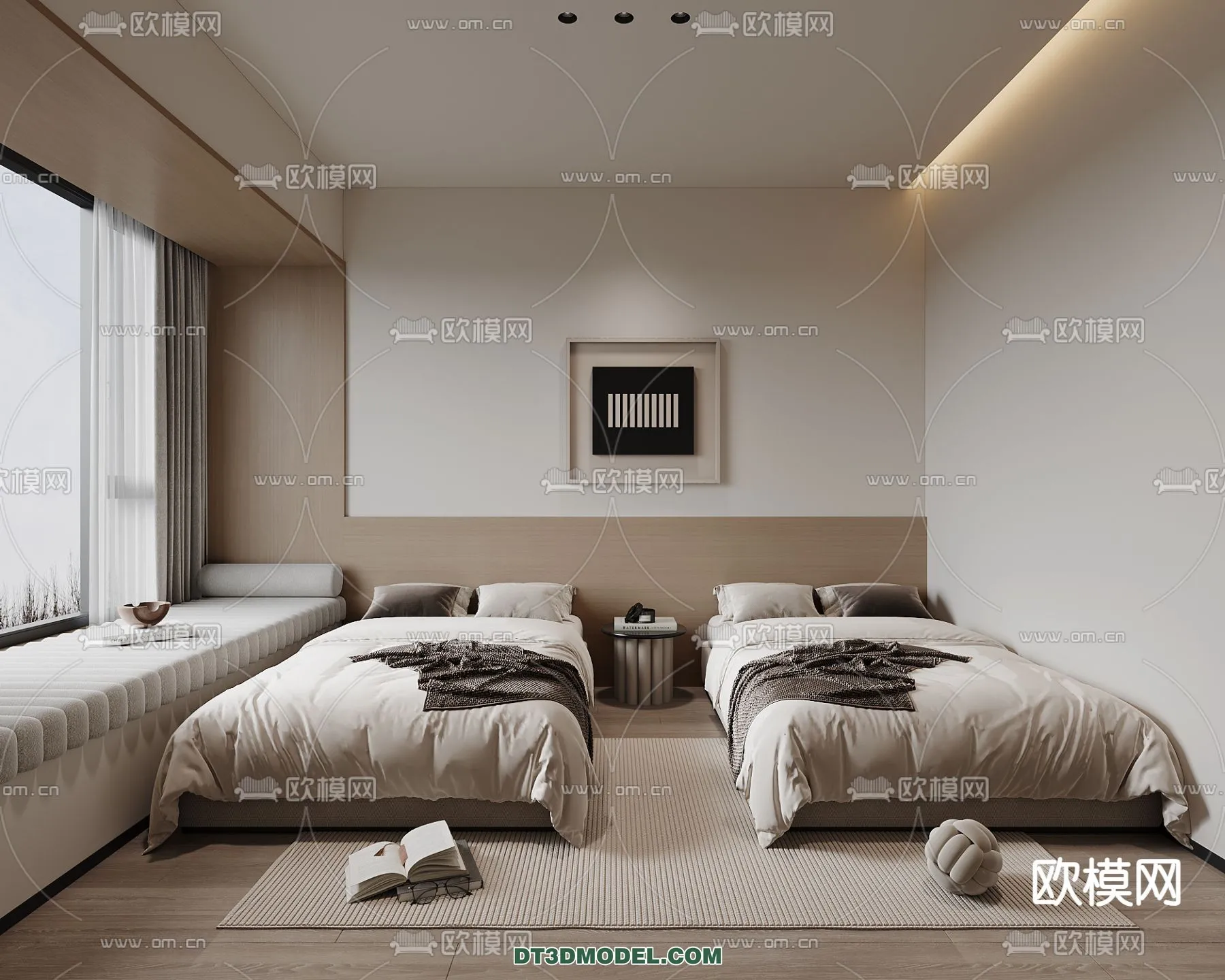 Bedroom For Hotel – 3D Scene – Interior Design – 101