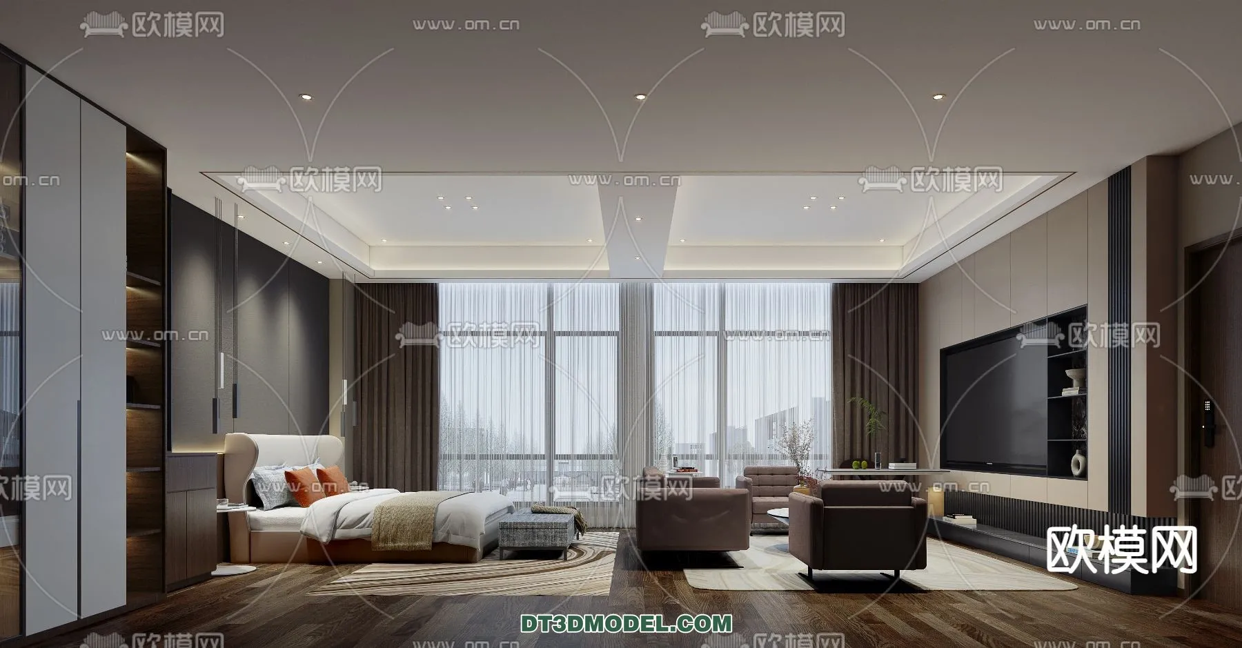 Bedroom For Hotel – 3D Scene – Interior Design – 102