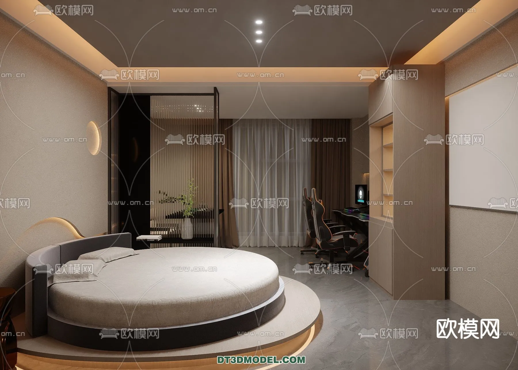 Bedroom For Hotel – 3D Scene – Interior Design – 104