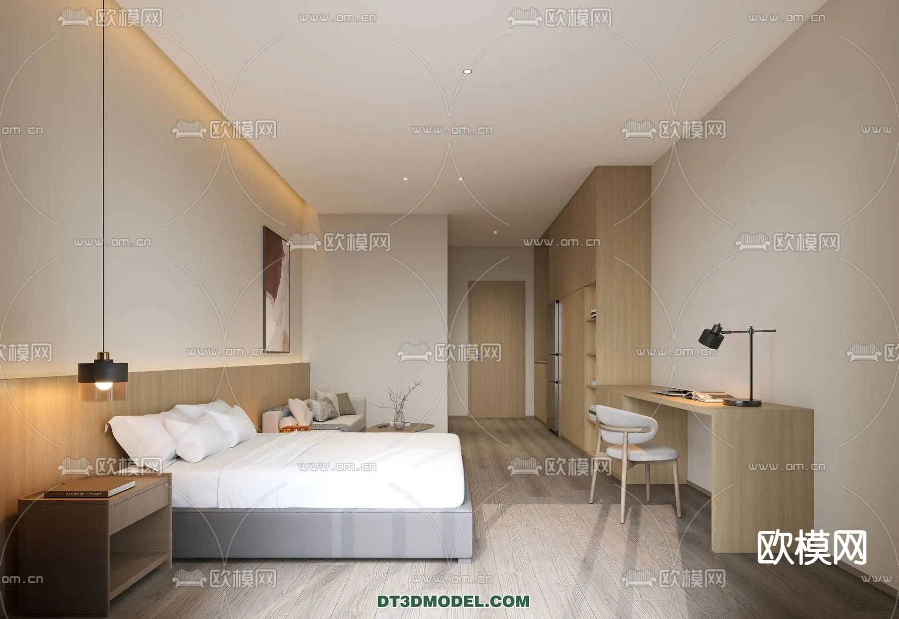 Bedroom For Hotel – 3D Scene – Interior Design – 106