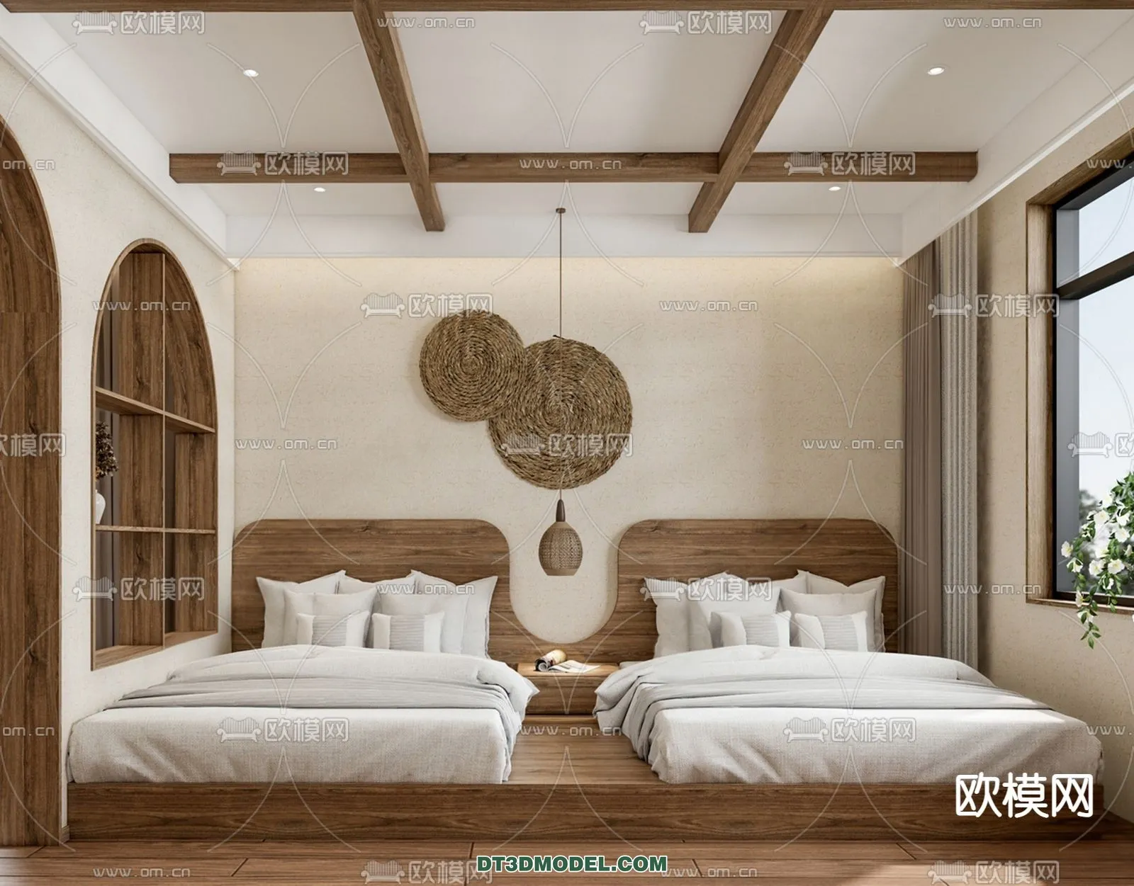 Bedroom For Hotel – 3D Scene – Interior Design – 109