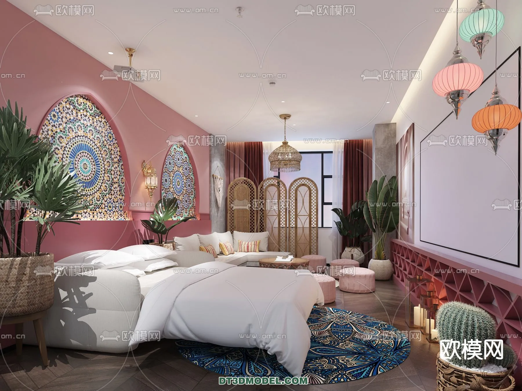 Bedroom For Hotel – 3D Scene – Interior Design – 111