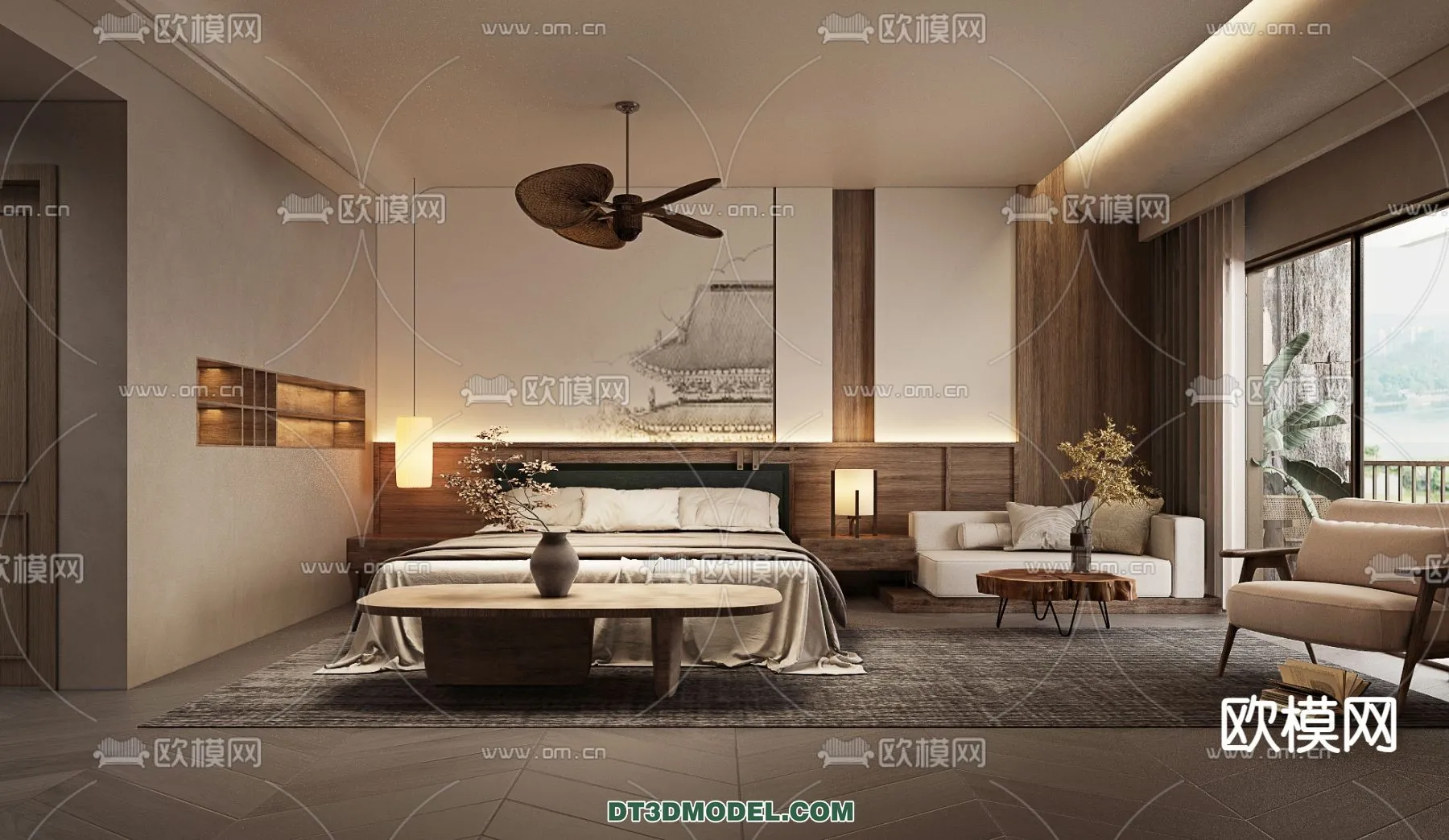 Bedroom For Hotel – 3D Scene – Interior Design – 112