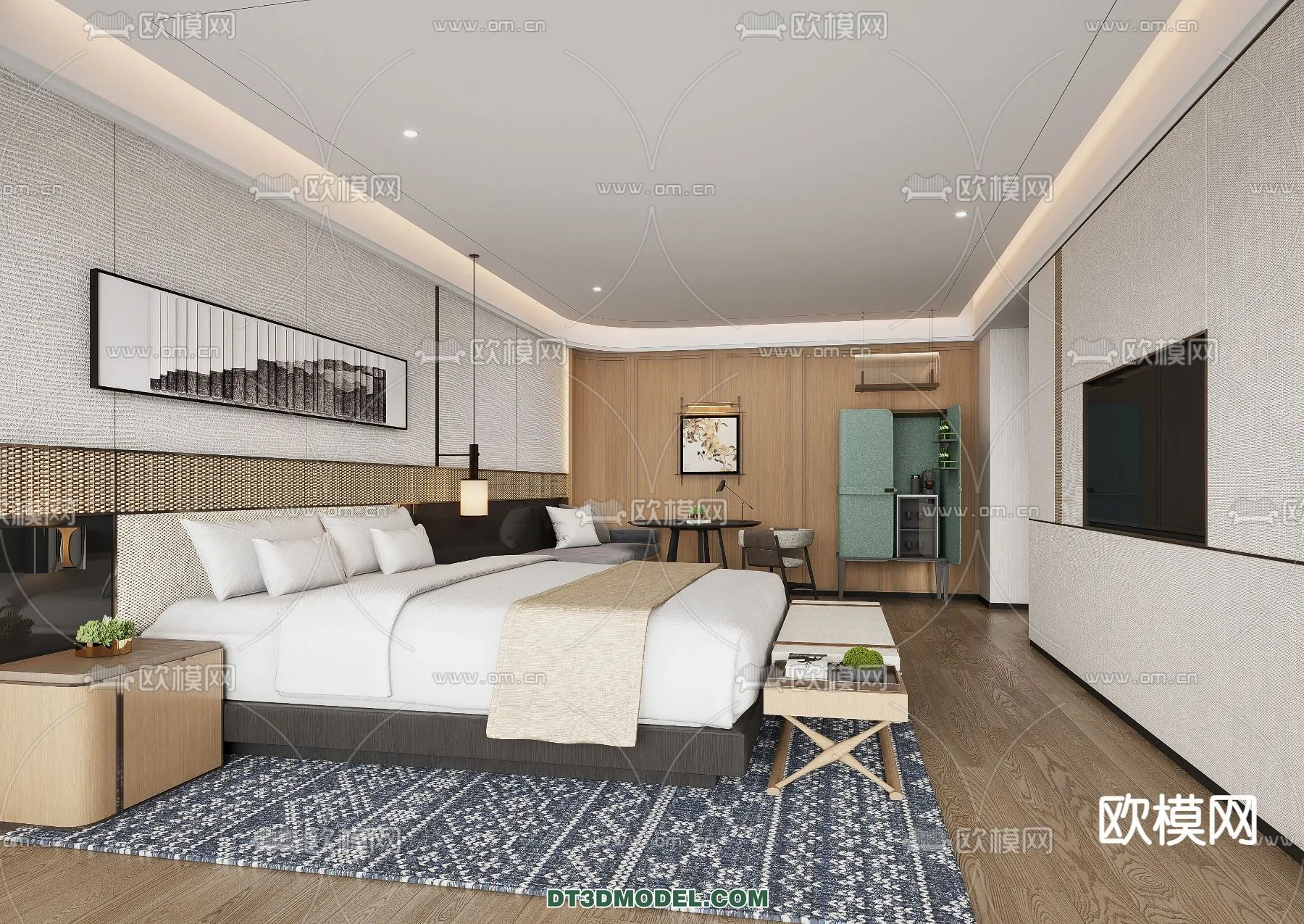 Bedroom For Hotel – 3D Scene – Interior Design – 115