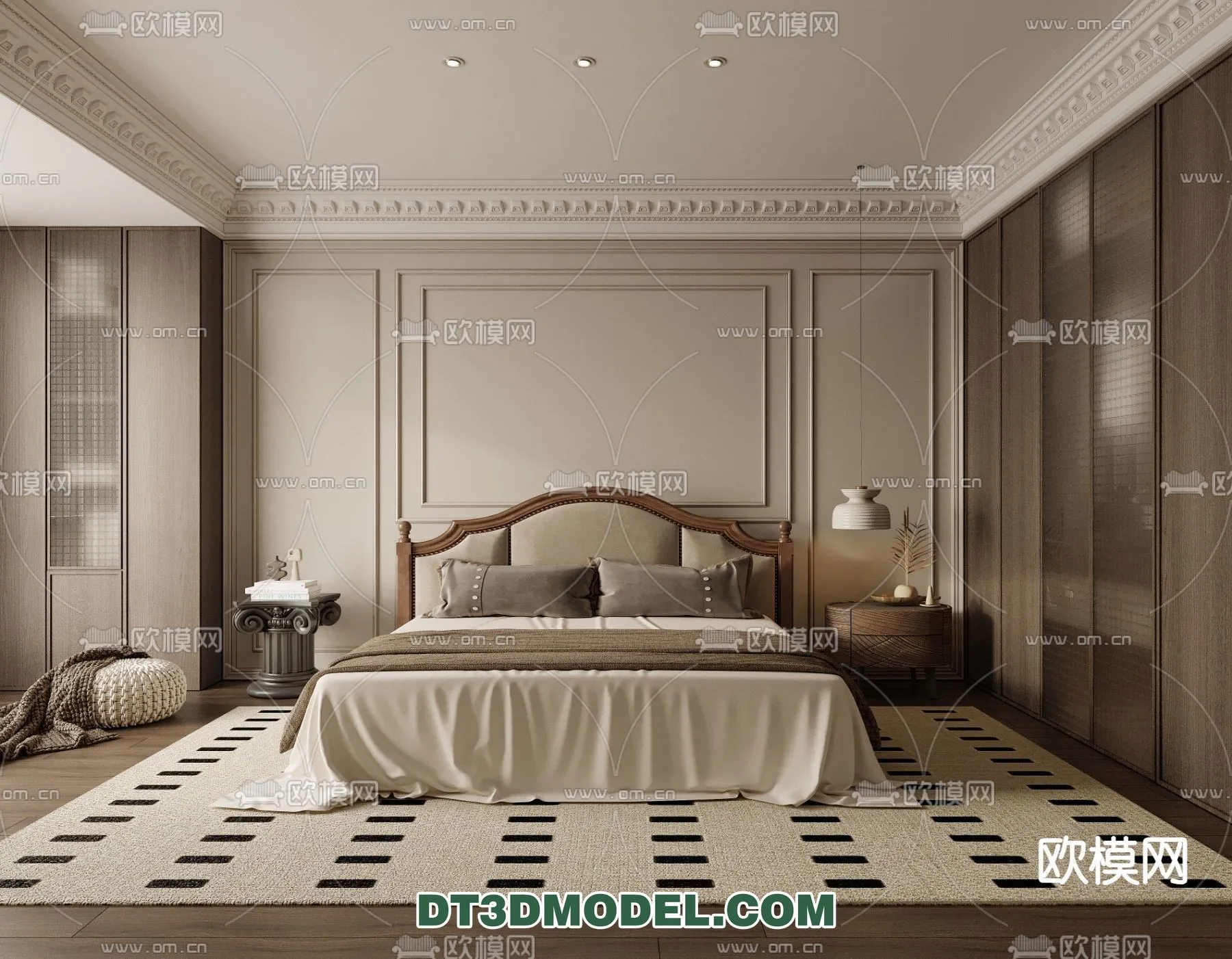 Bedroom – France Style – Interior 3D Scene – 001