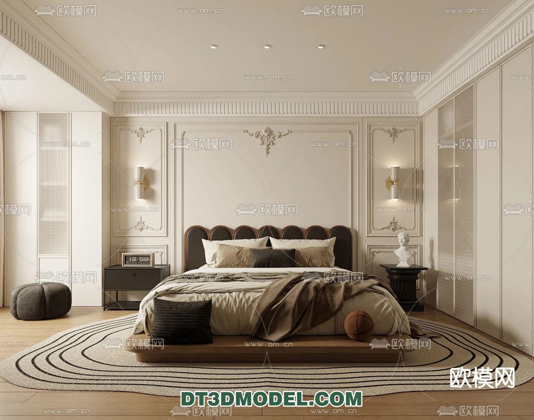 Bedroom – France Style – Interior 3D Scene – 002