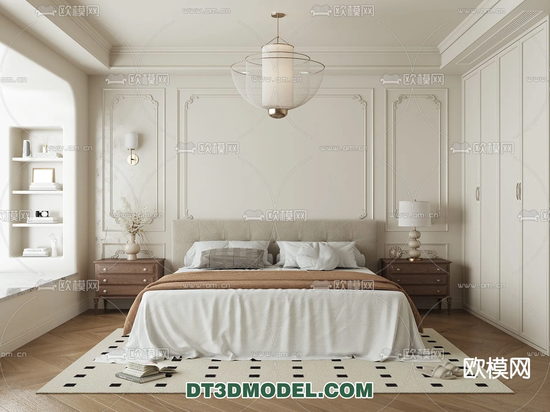 Bedroom – France Style – Interior 3D Scene – 004