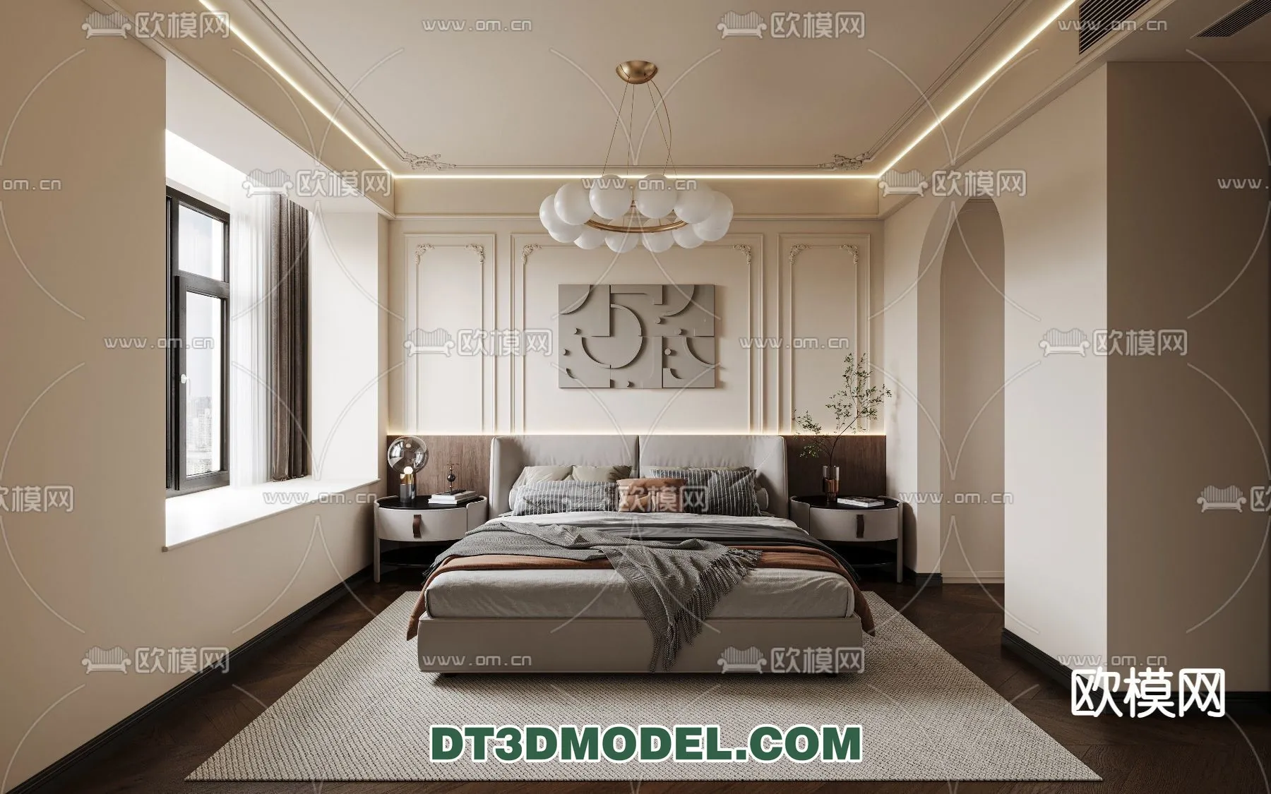 Bedroom – France Style – Interior 3D Scene – 012