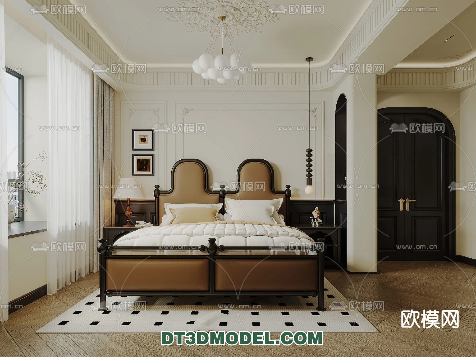 Bedroom – France Style – Interior 3D Scene – 015