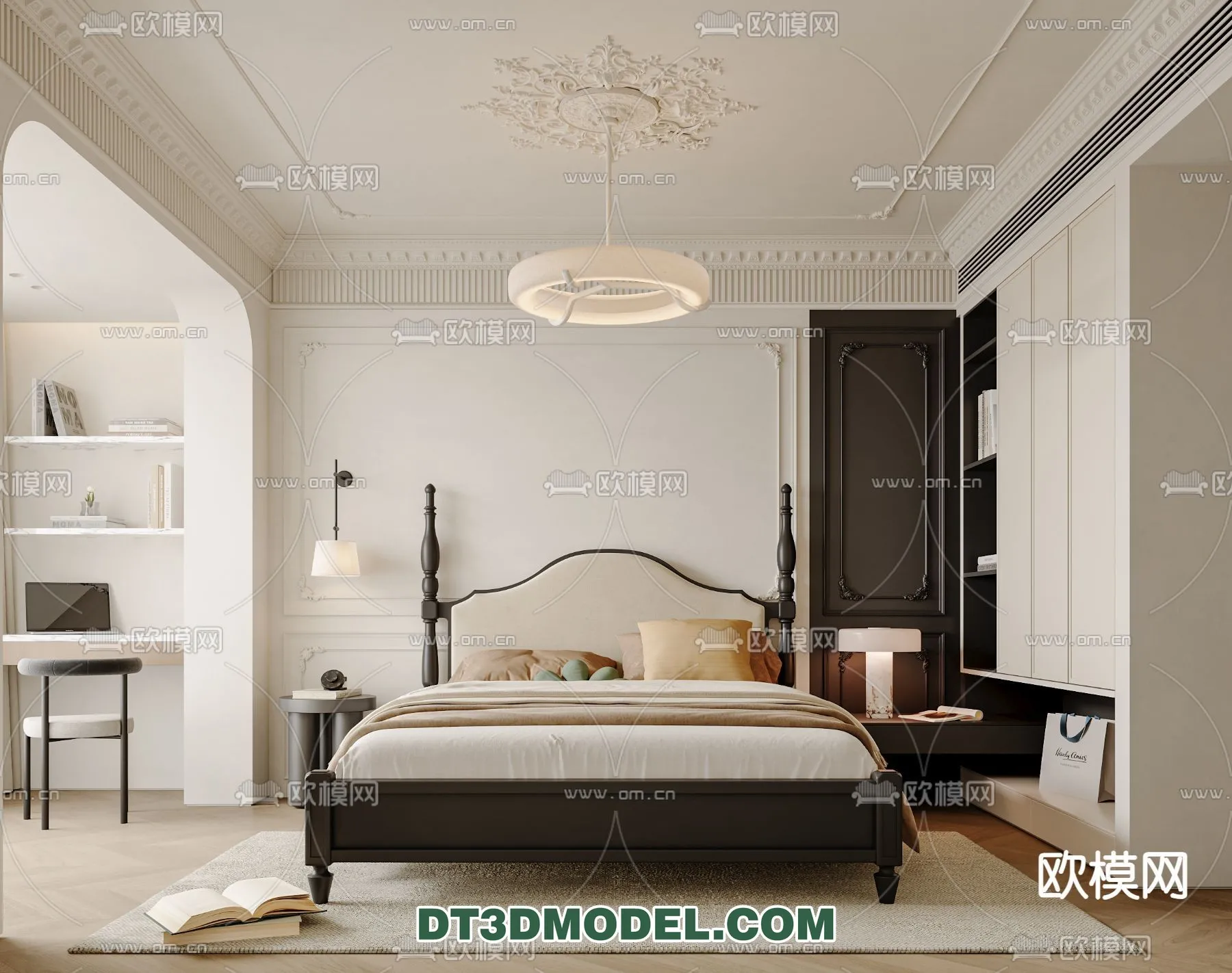 Bedroom – France Style – Interior 3D Scene – 018