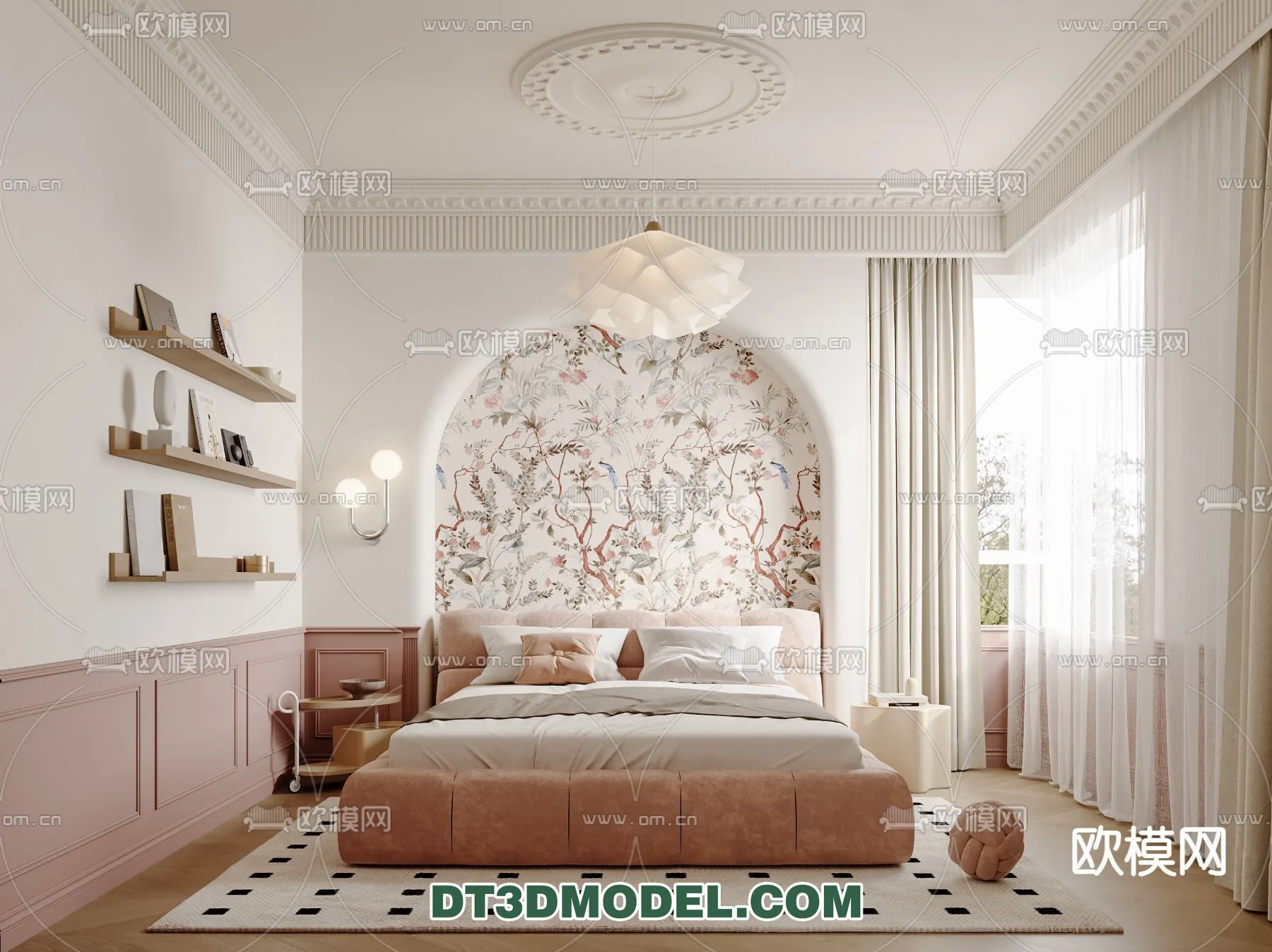 Bedroom – France Style – Interior 3D Scene – 019