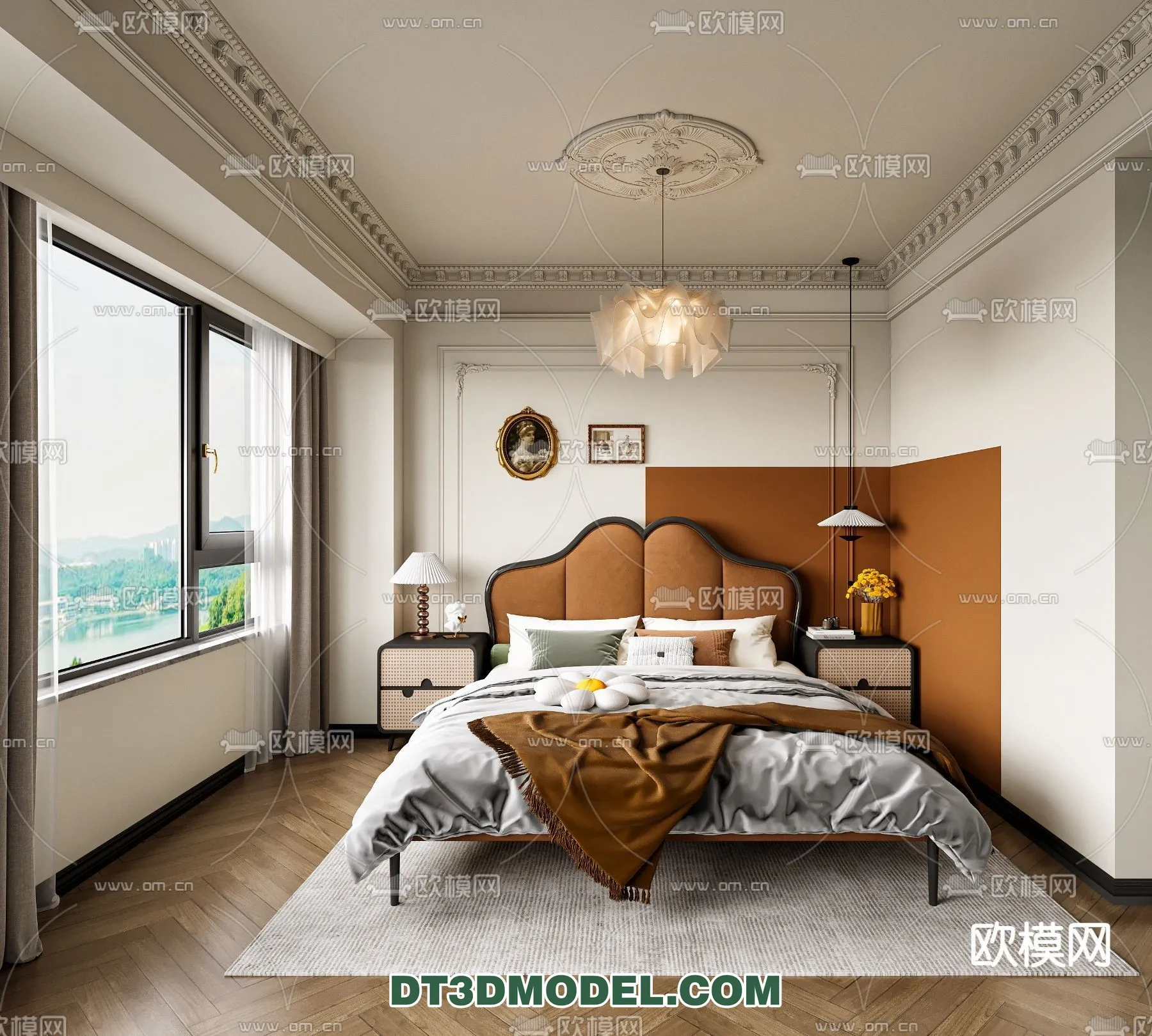 Bedroom – France Style – Interior 3D Scene – 020