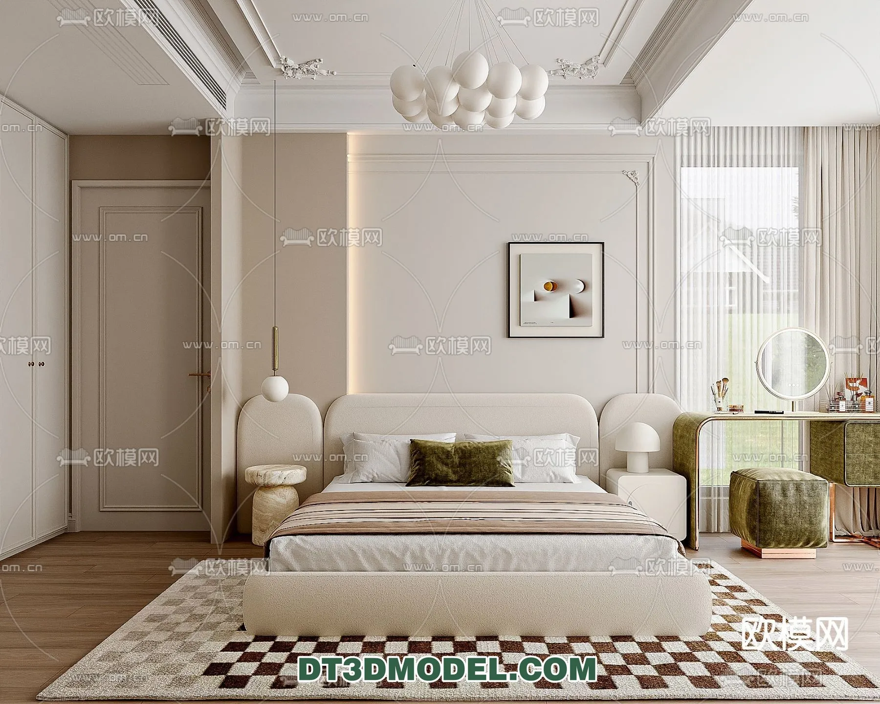 Bedroom – France Style – Interior 3D Scene – 022