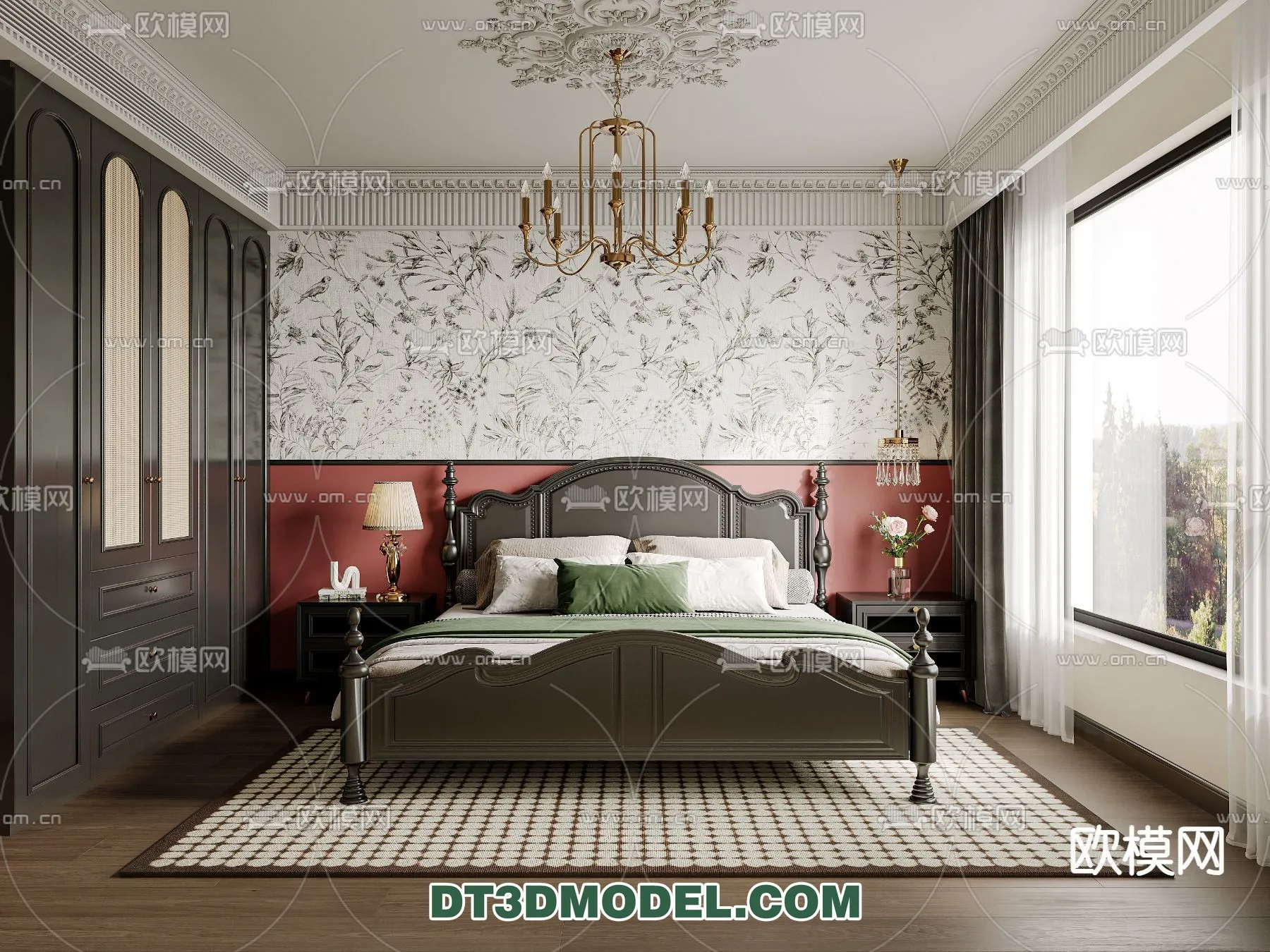 Bedroom – France Style – Interior 3D Scene – 026