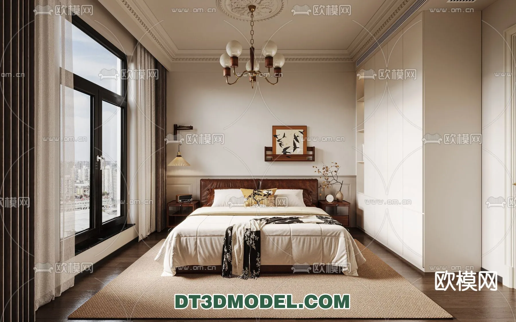 Bedroom – France Style – Interior 3D Scene – 028