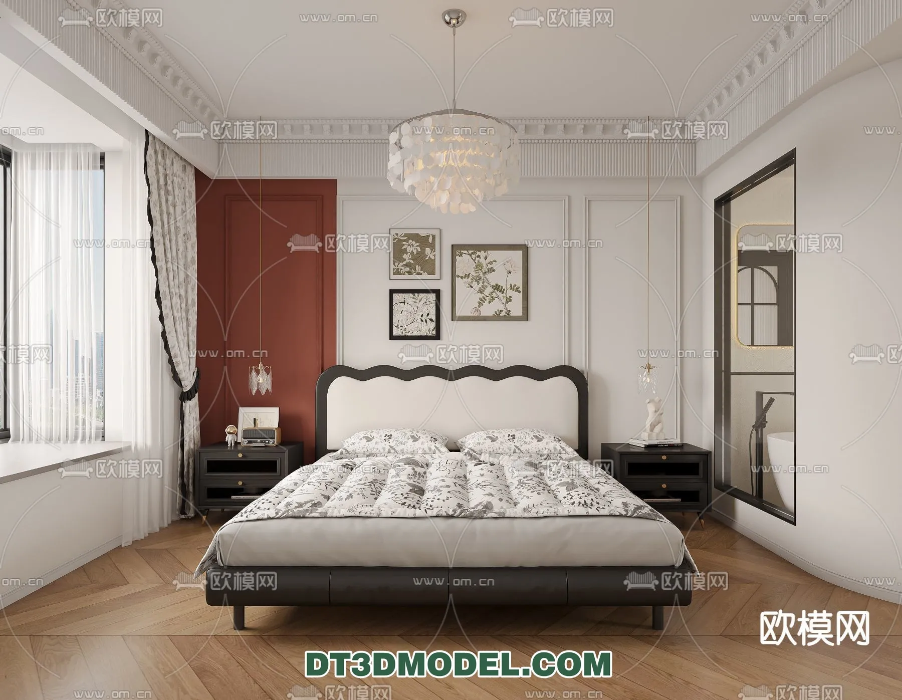 Bedroom – France Style – Interior 3D Scene – 029