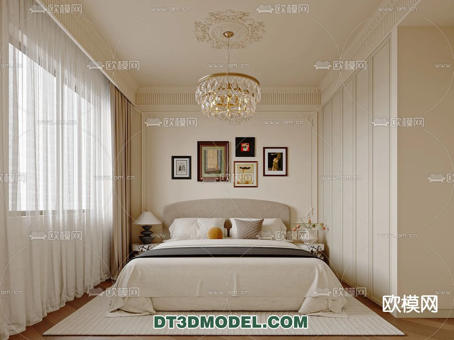 Bedroom – France Style – Interior 3D Scene – 031