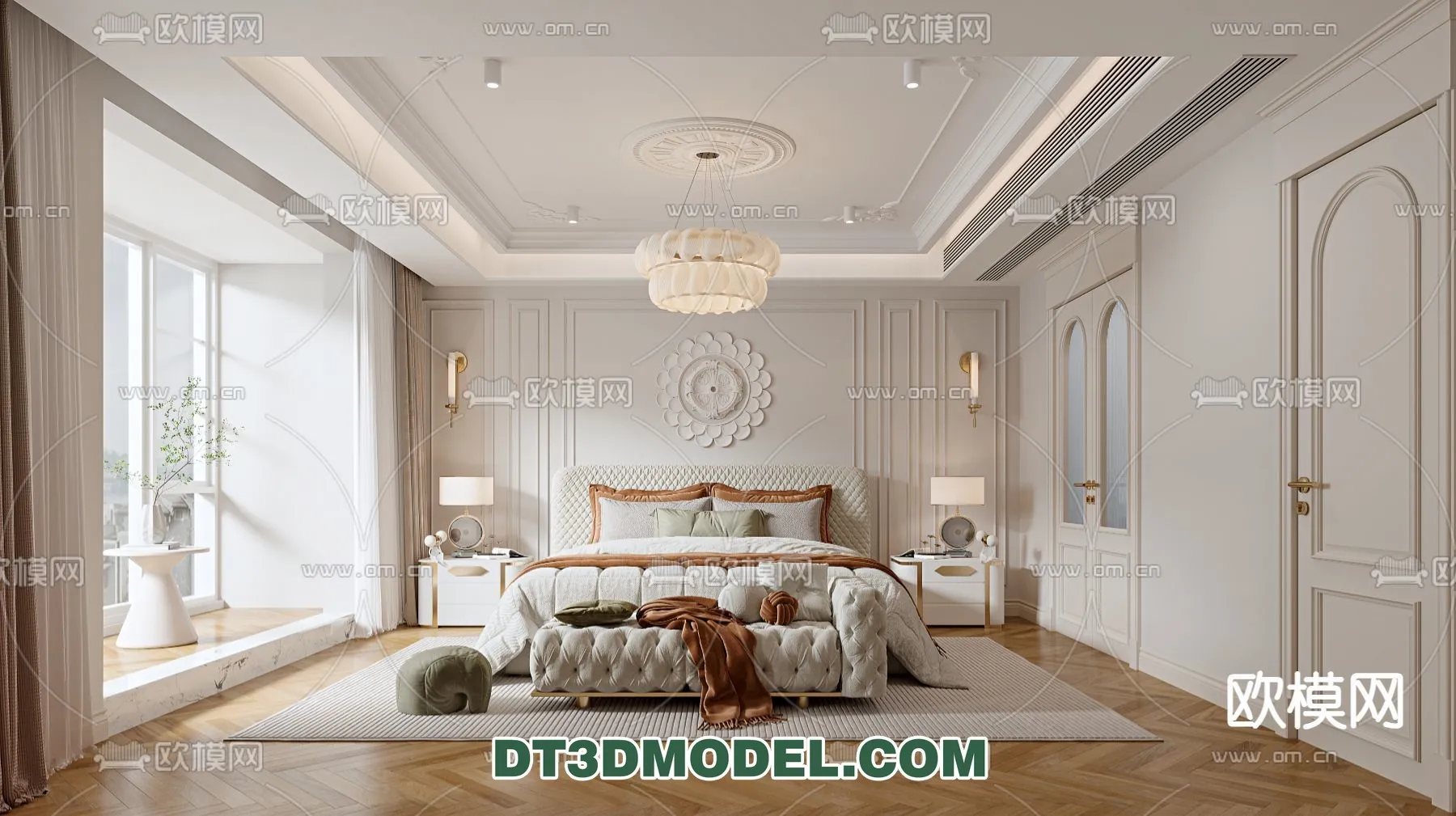 Bedroom – France Style – Interior 3D Scene – 033